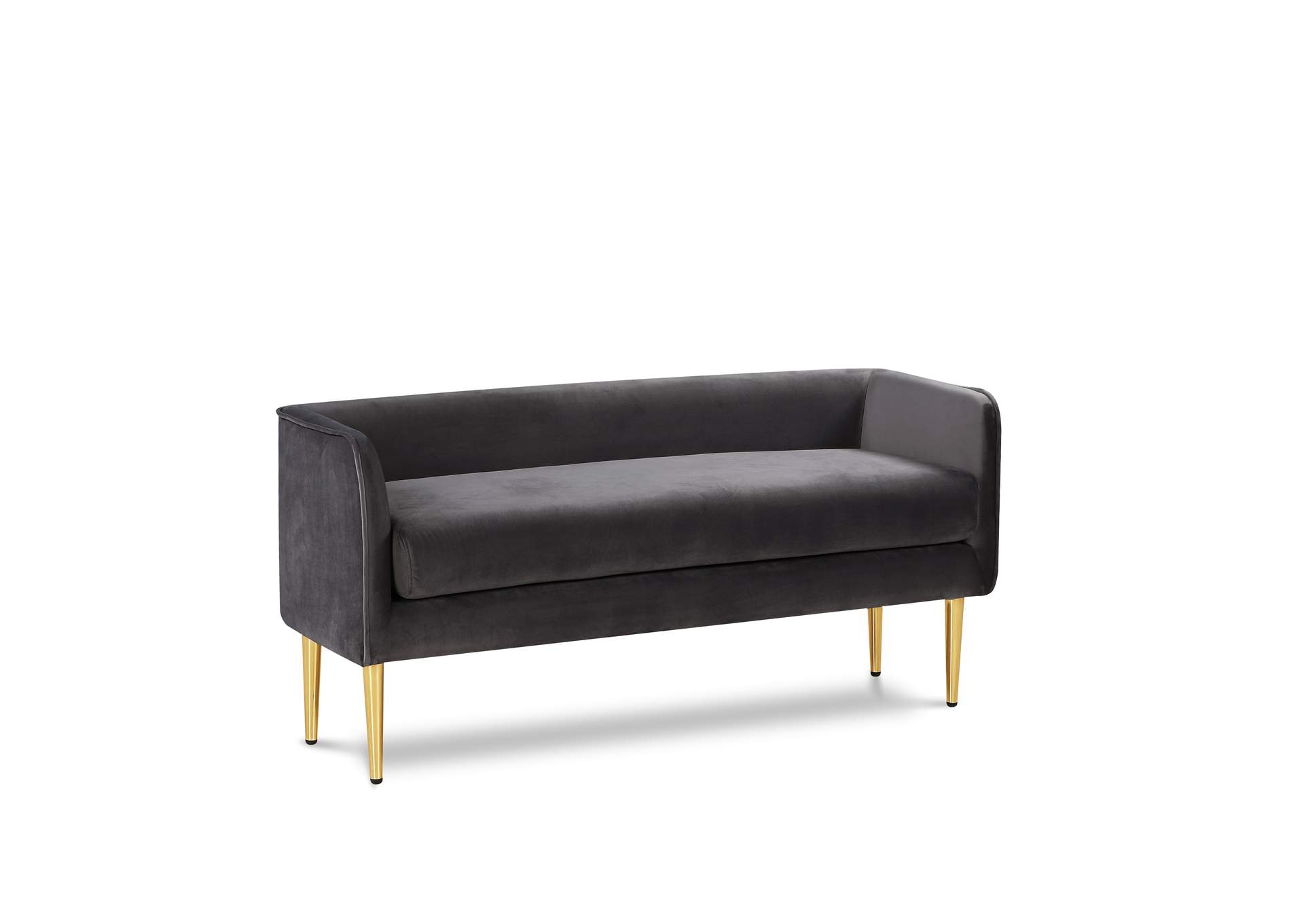 Audrey Grey Velvet Bench,Meridian Furniture