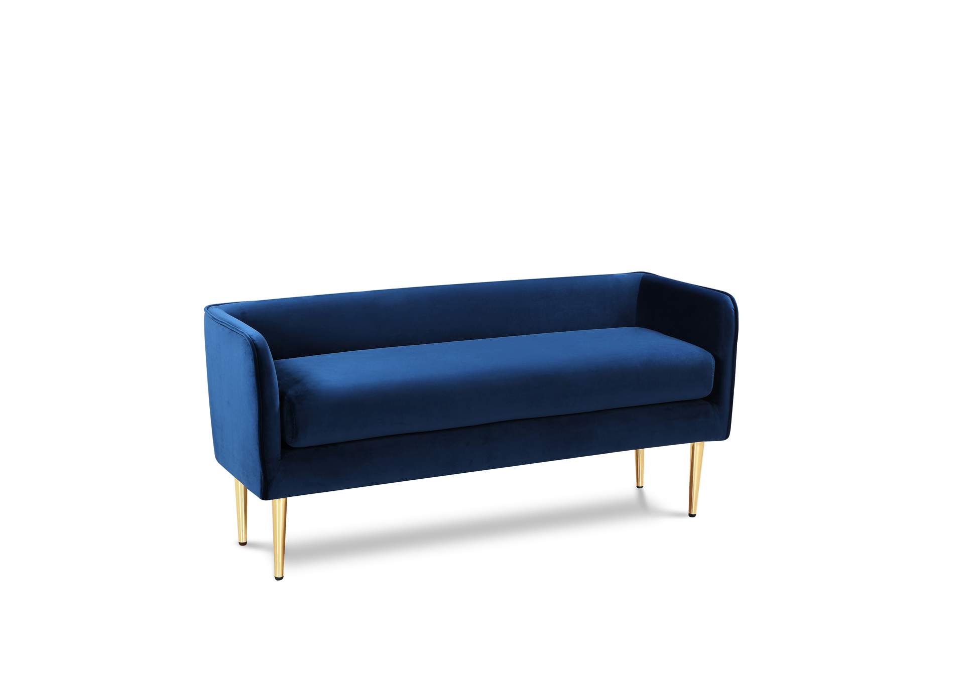 Audrey Navy Velvet Bench,Meridian Furniture