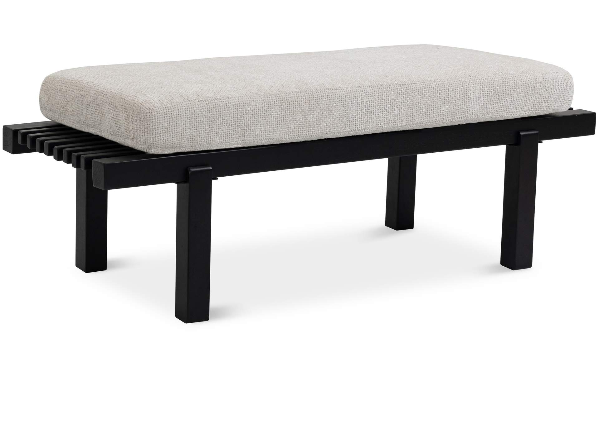 Naya Cream Chennile Fabric Bench,Meridian Furniture