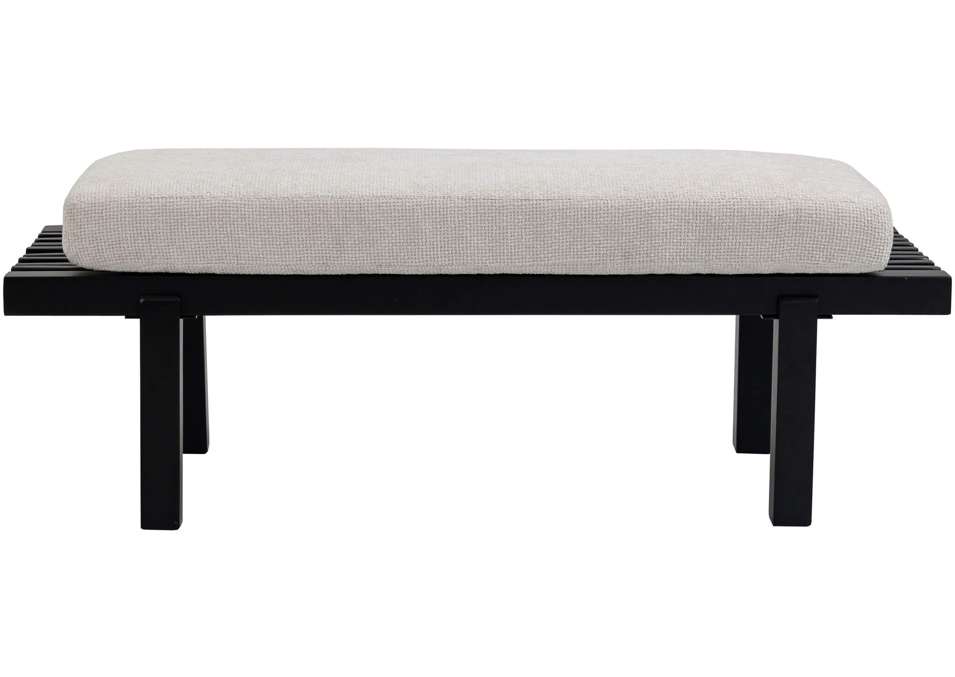 Naya Cream Chennile Fabric Bench,Meridian Furniture