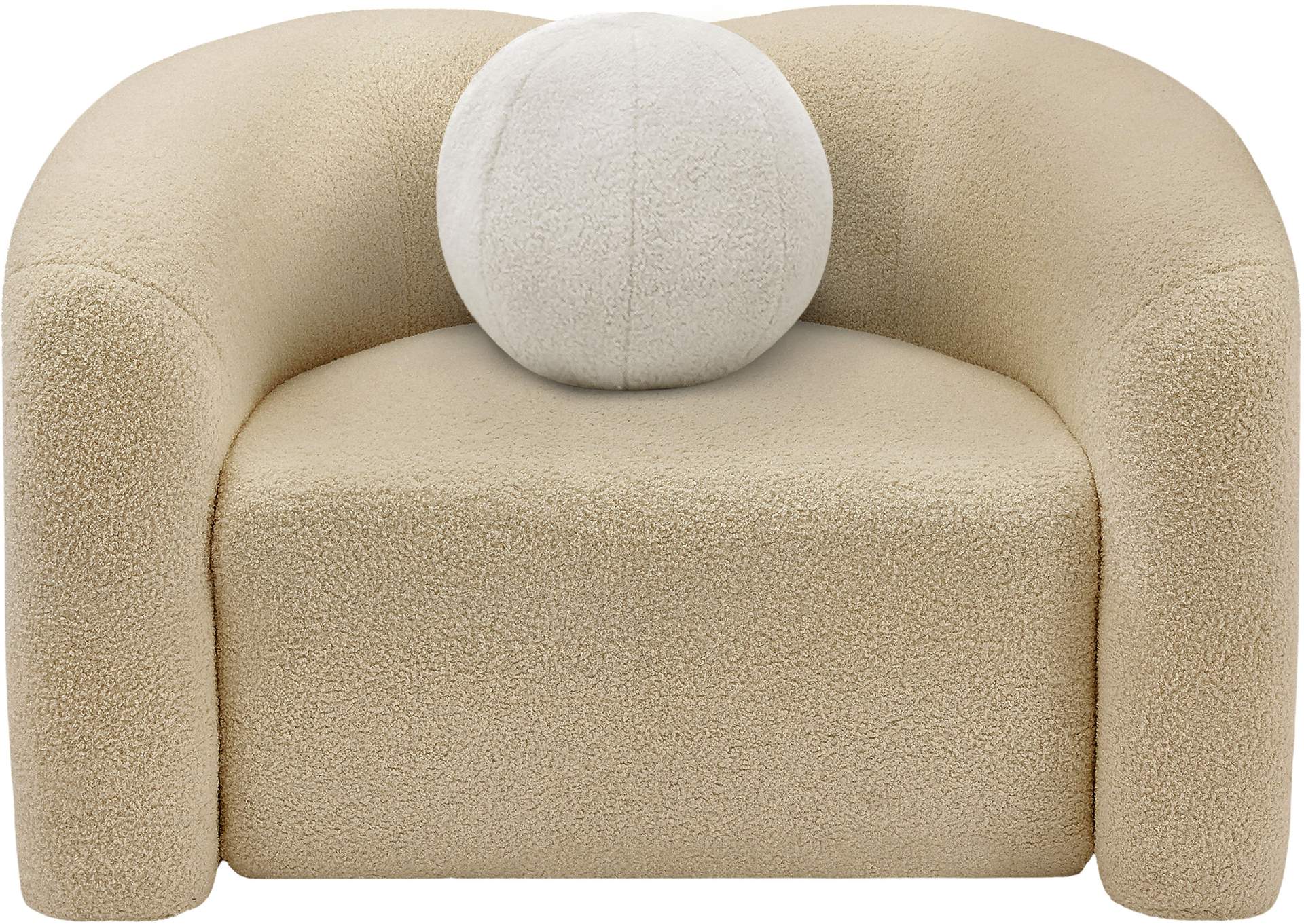 Kali Beige Faux Shearling Teddy Fabric Chair,Meridian Furniture
