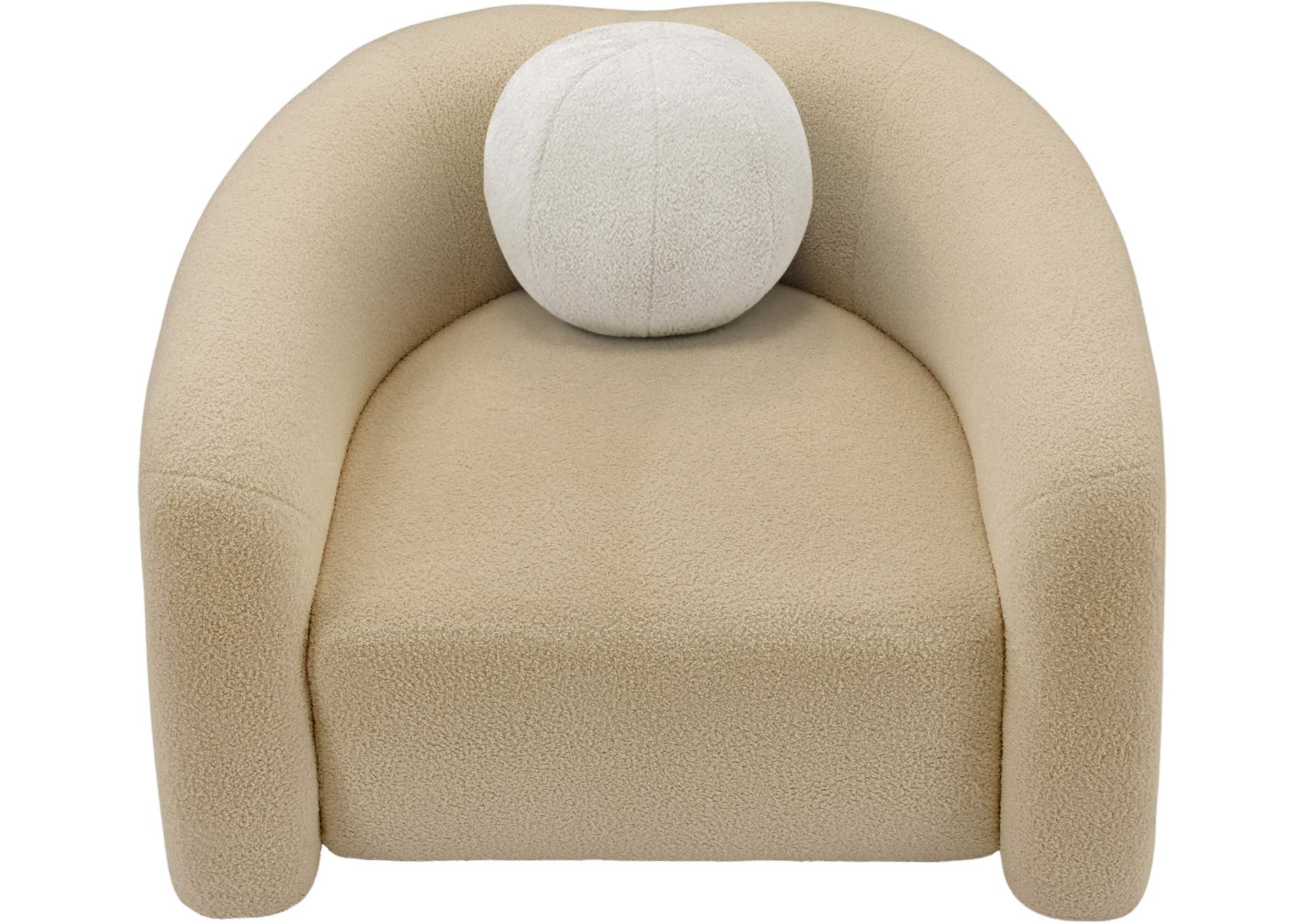 Kali Beige Faux Shearling Teddy Fabric Chair,Meridian Furniture