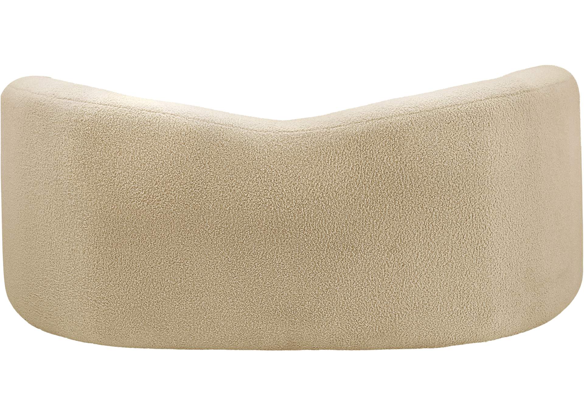 Kali Beige Faux Shearling Teddy Fabric Loveseat,Meridian Furniture