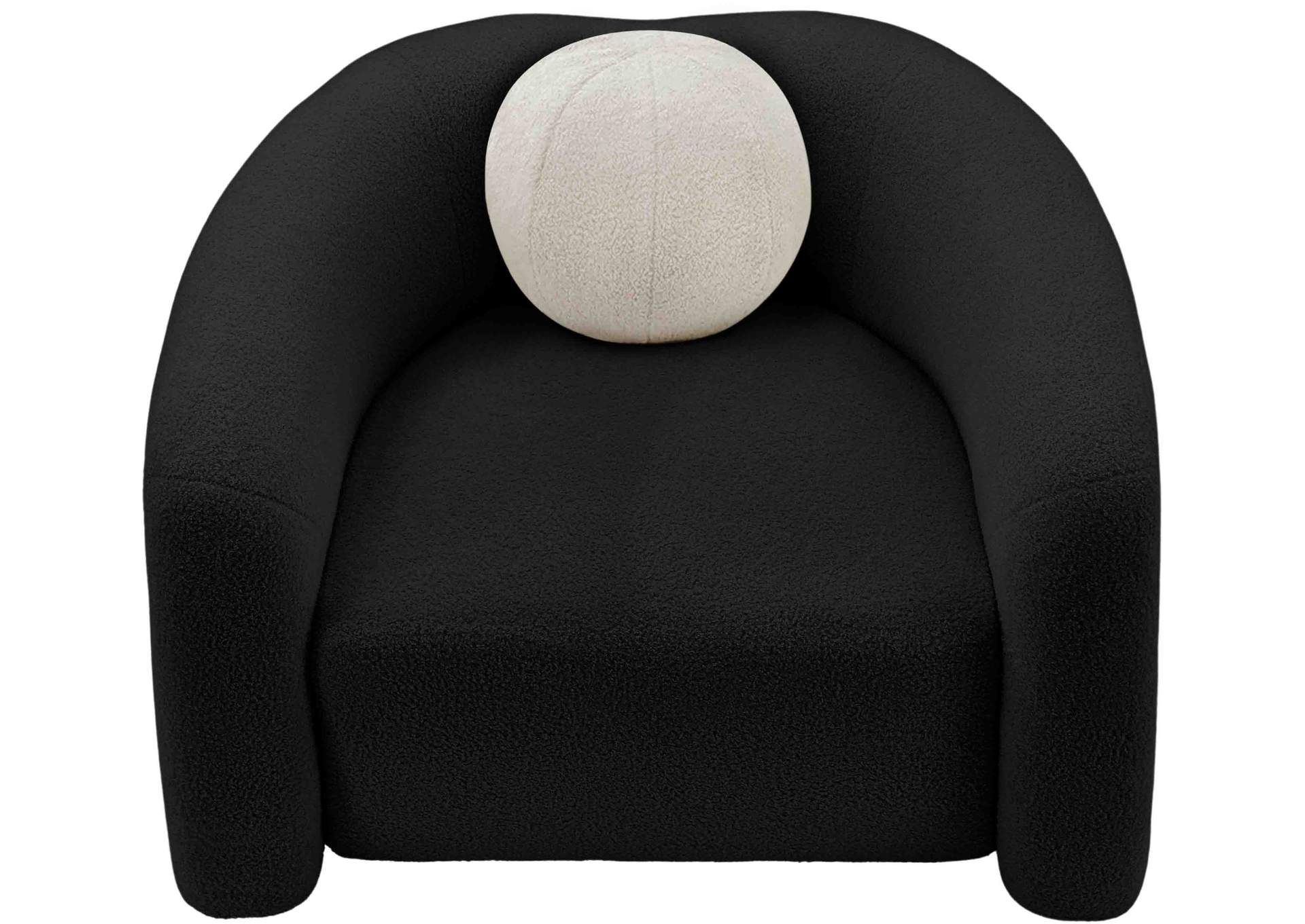 Kali Black Faux Shearling Teddy Fabric Chair,Meridian Furniture