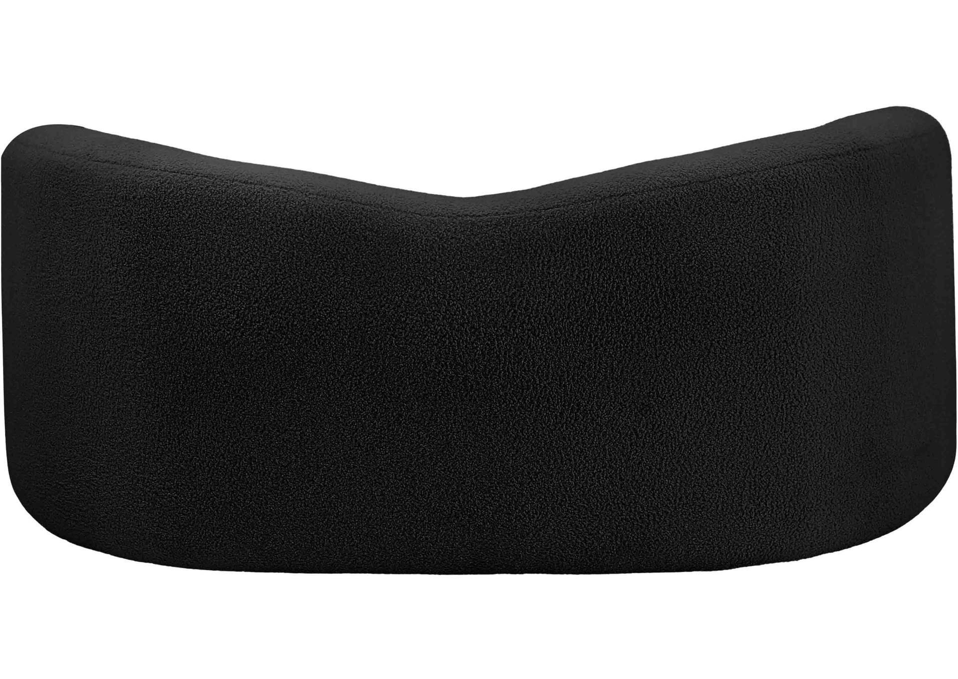 Kali Black Faux Shearling Teddy Fabric Loveseat,Meridian Furniture