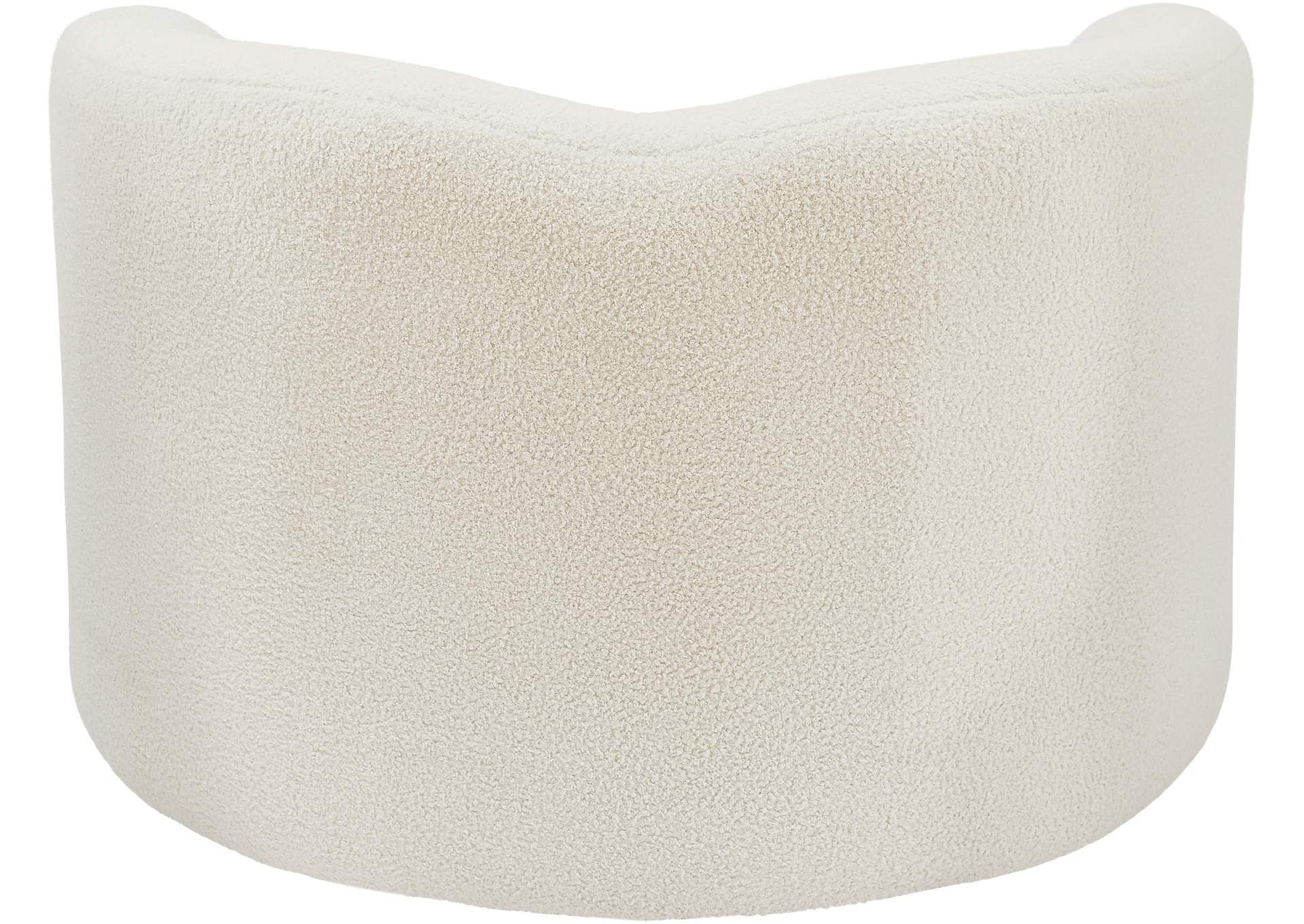 Kali Cream Faux Shearling Teddy Fabric Chair,Meridian Furniture