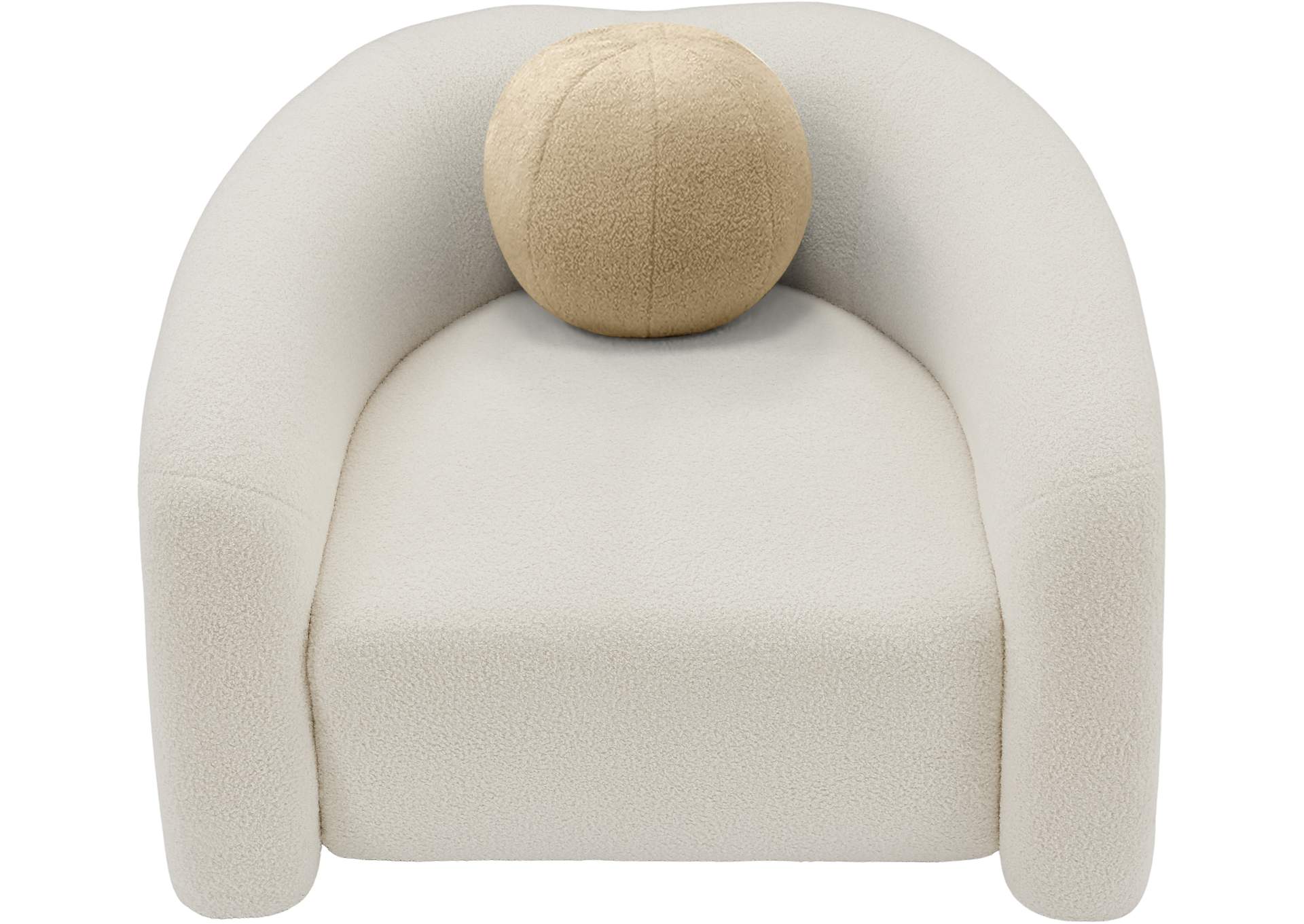 Kali Cream Faux Shearling Teddy Fabric Chair,Meridian Furniture