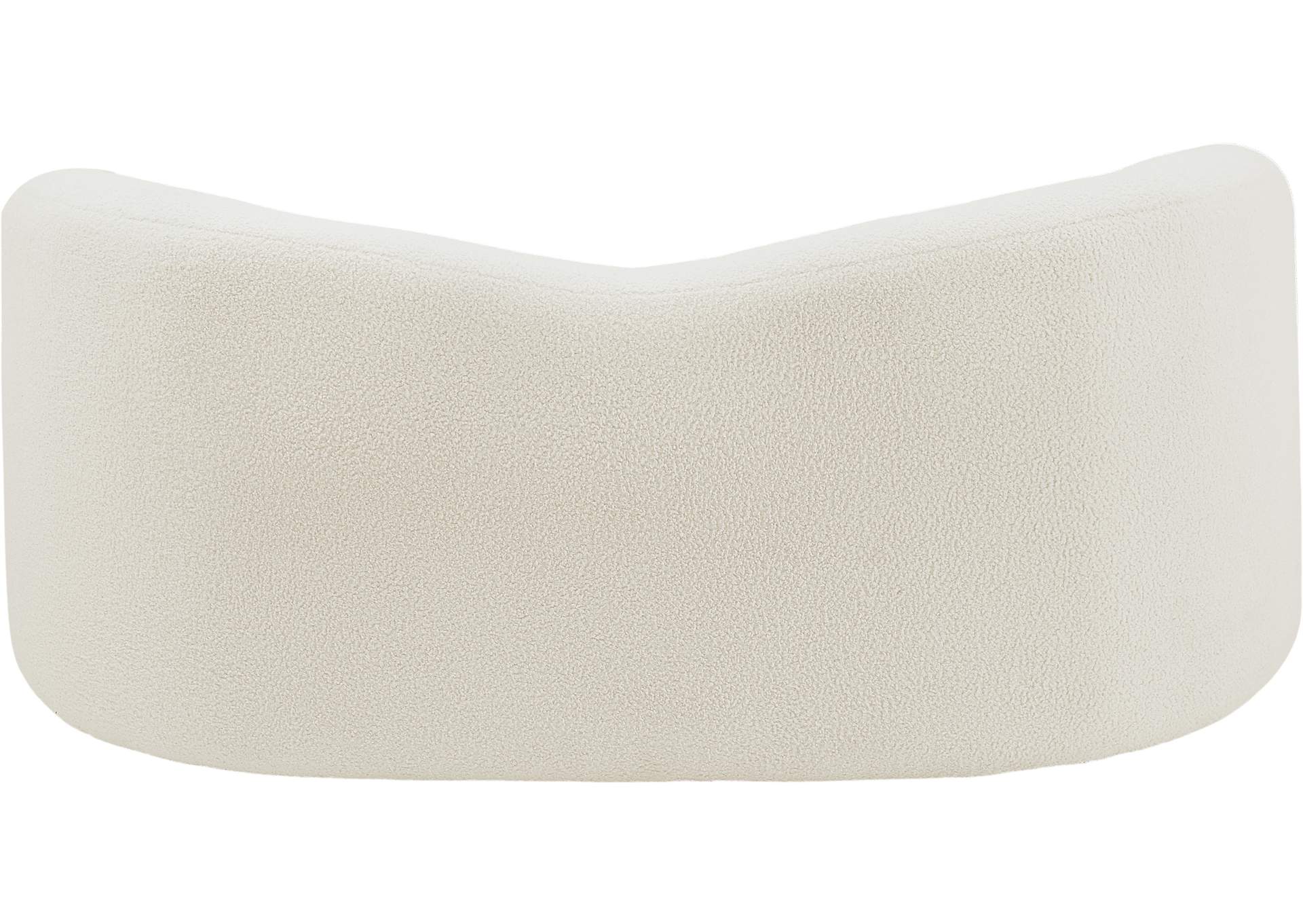 Kali Cream Faux Shearling Teddy Fabric Loveseat,Meridian Furniture