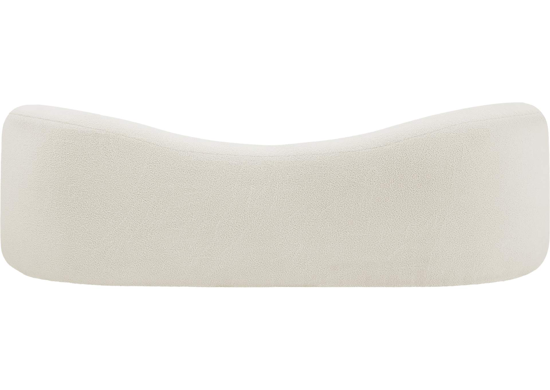 Kali Cream Faux Shearling Teddy Fabric Sofa,Meridian Furniture