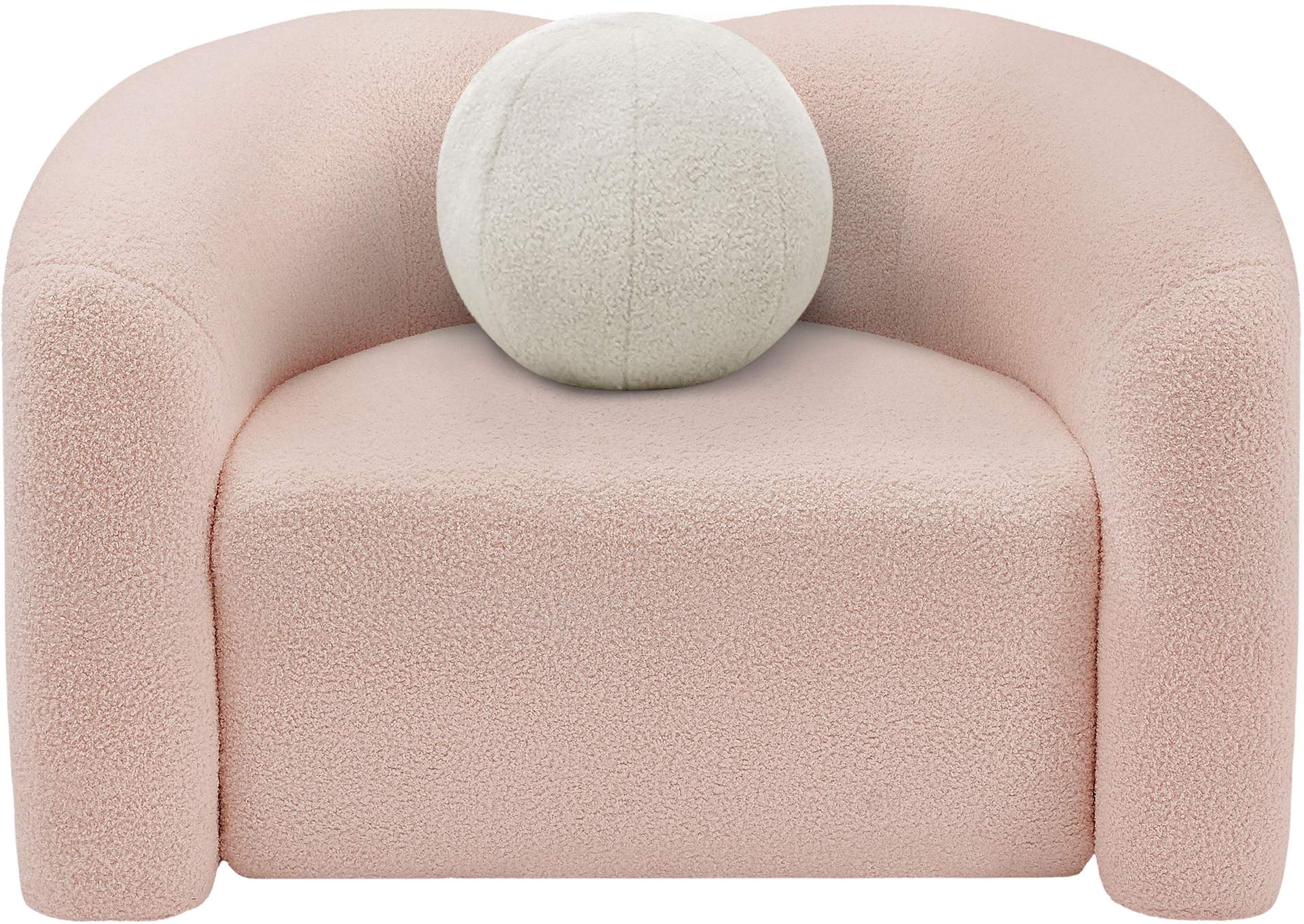 Kali Pink Faux Shearling Teddy Fabric Chair,Meridian Furniture