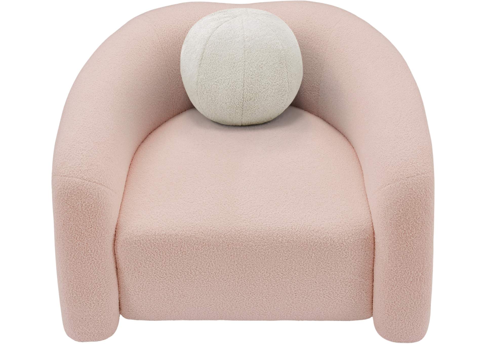 Kali Pink Faux Shearling Teddy Fabric Chair,Meridian Furniture