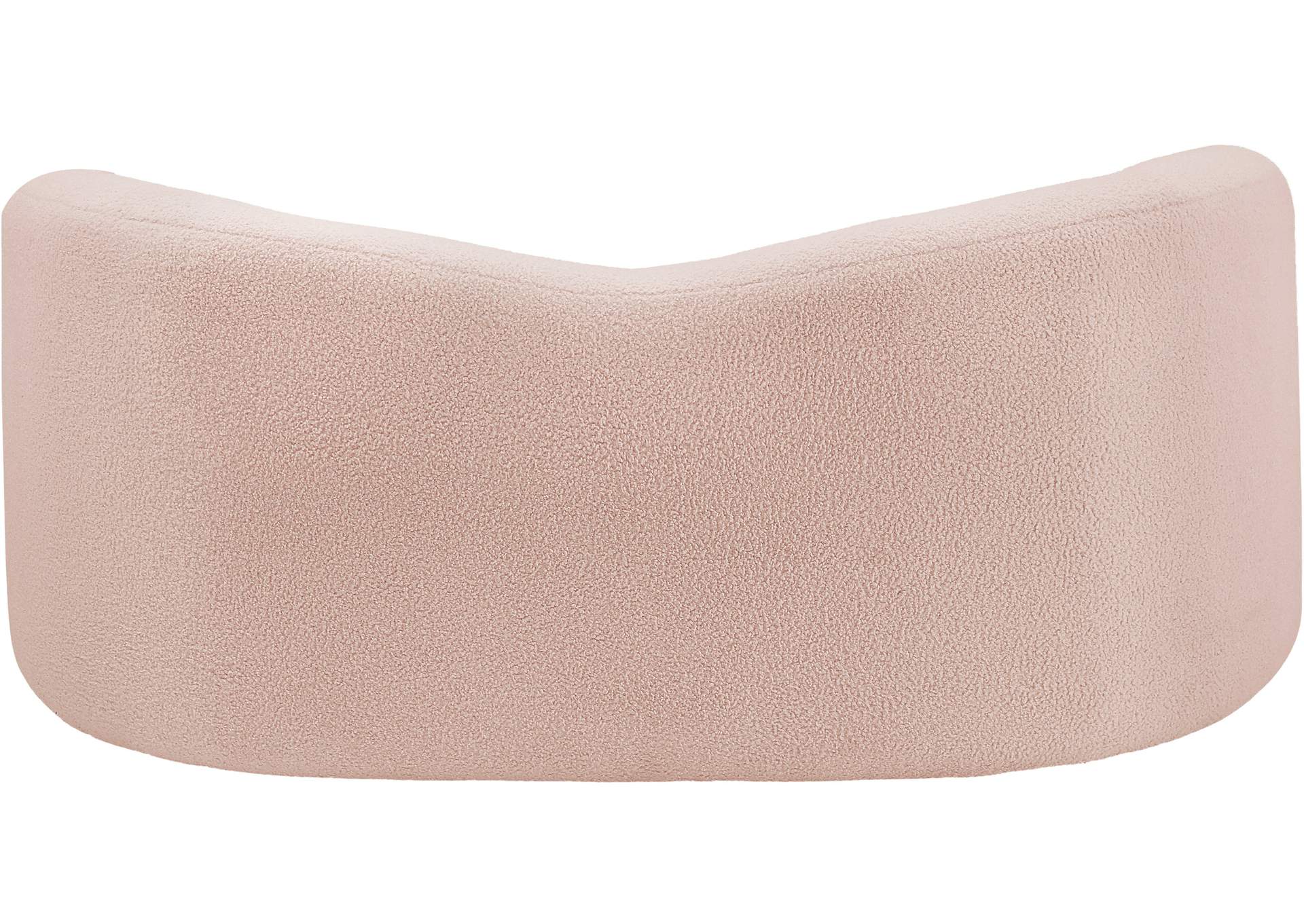 Kali Pink Faux Shearling Teddy Fabric Loveseat,Meridian Furniture