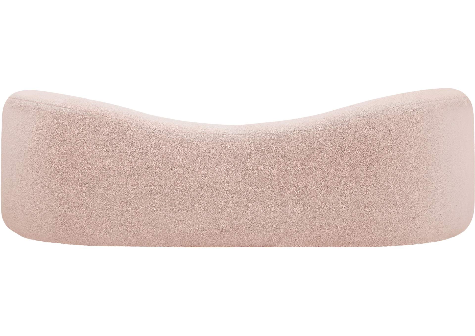 Kali Pink Faux Shearling Teddy Fabric Sofa,Meridian Furniture