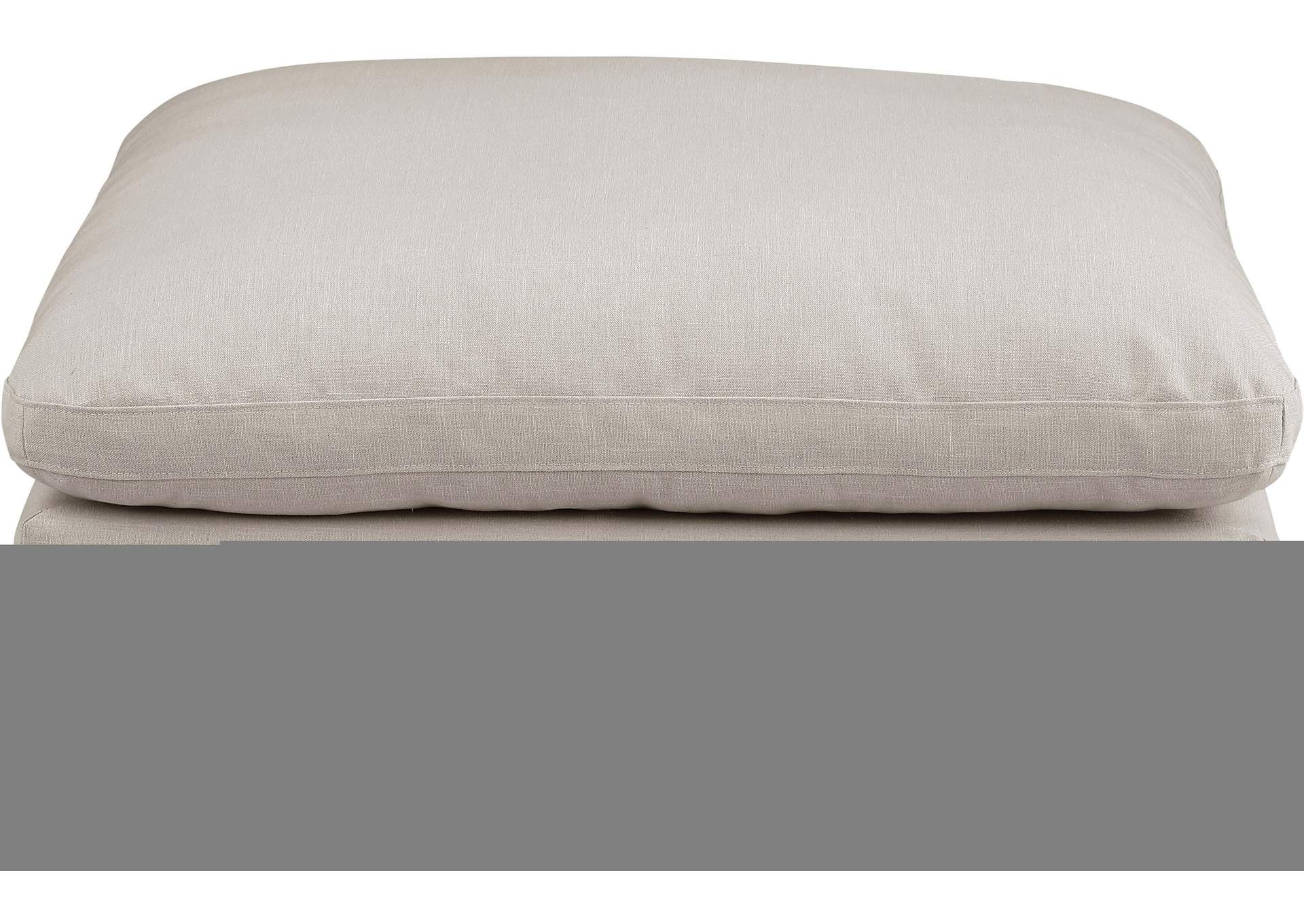 Comfy Beige Linen Textured Fabric Modular Ottoman,Meridian Furniture