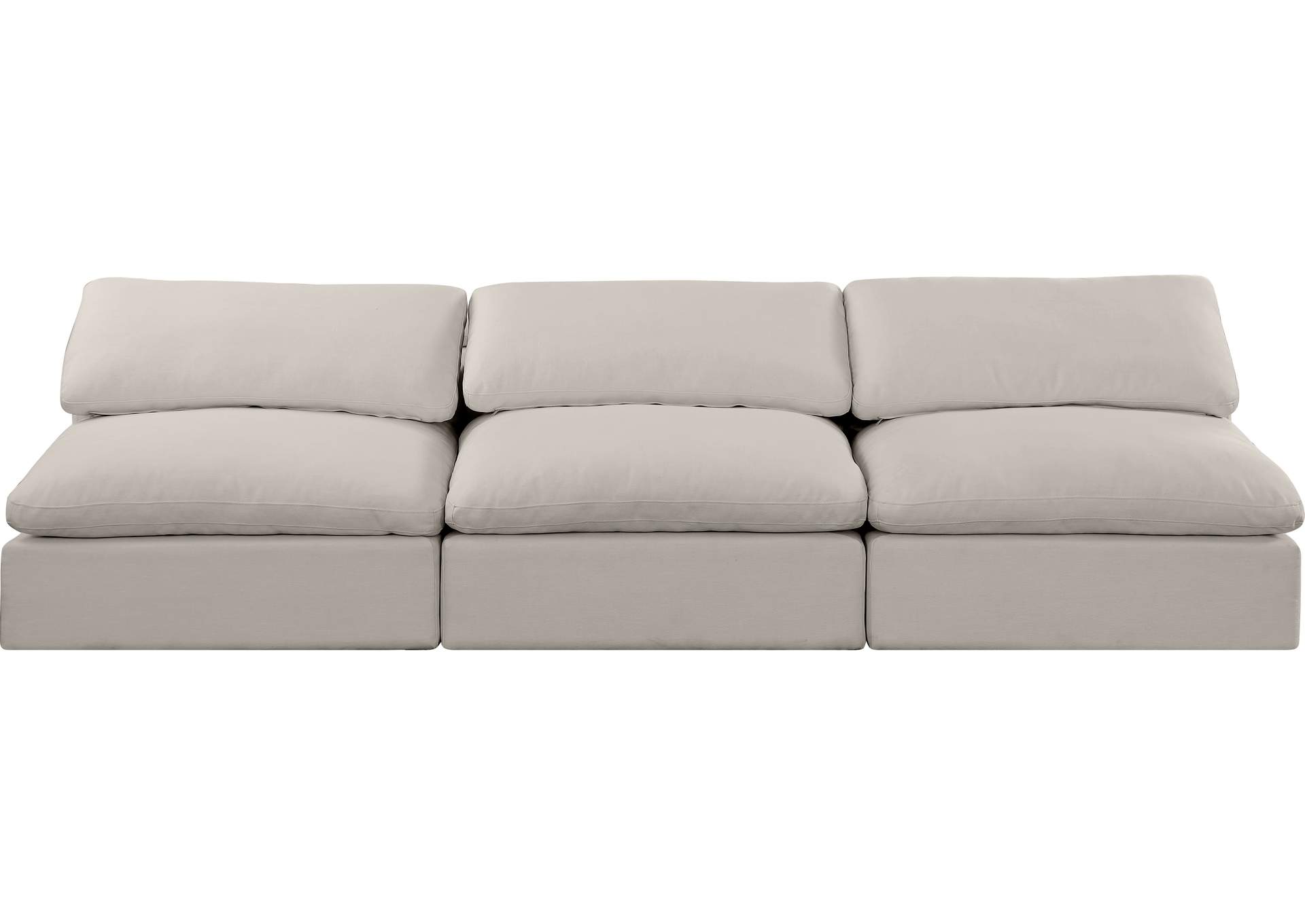 Comfy Beige Linen Textured Fabric Modular Sofa,Meridian Furniture