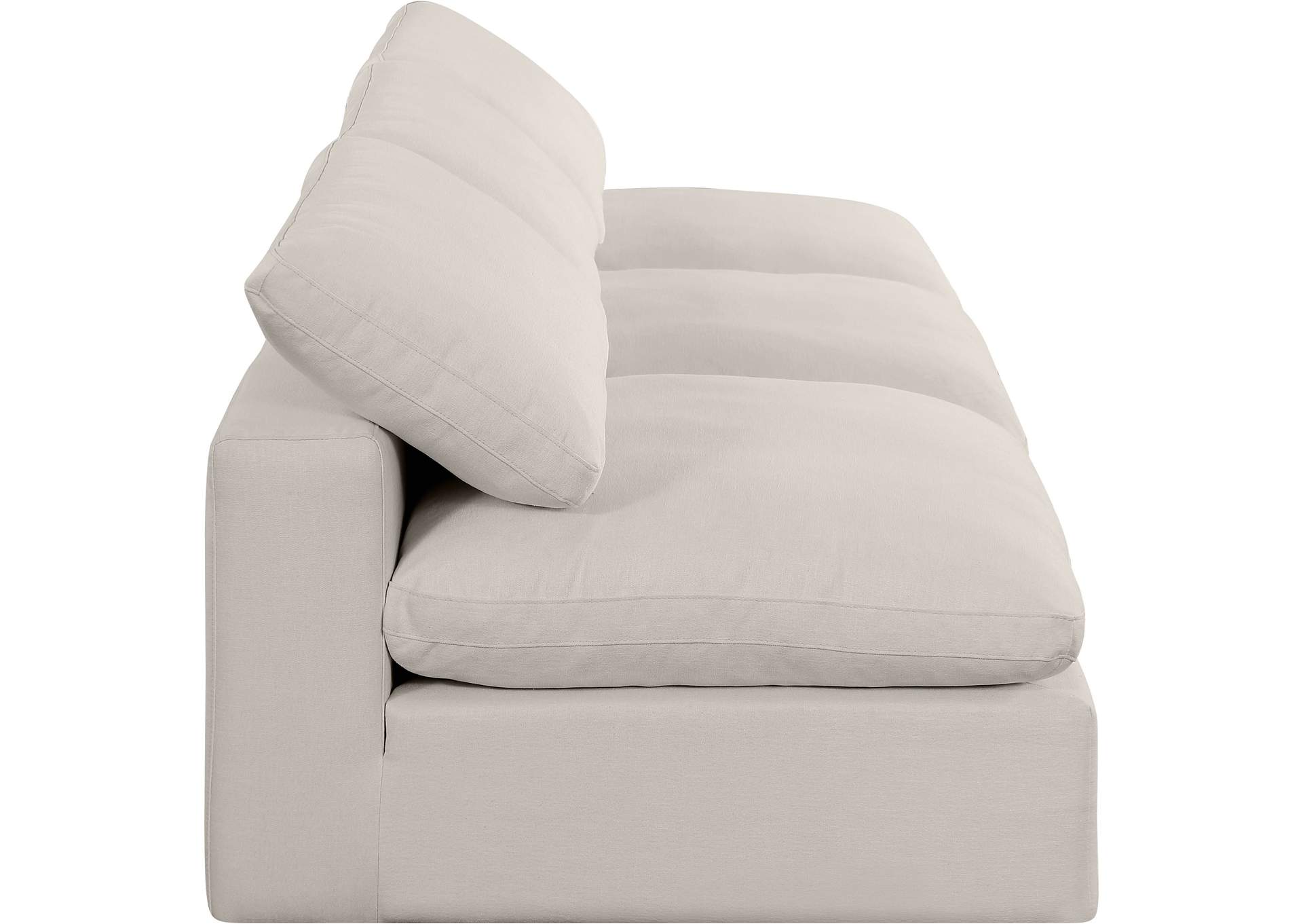 Comfy Beige Linen Textured Fabric Modular Sofa,Meridian Furniture