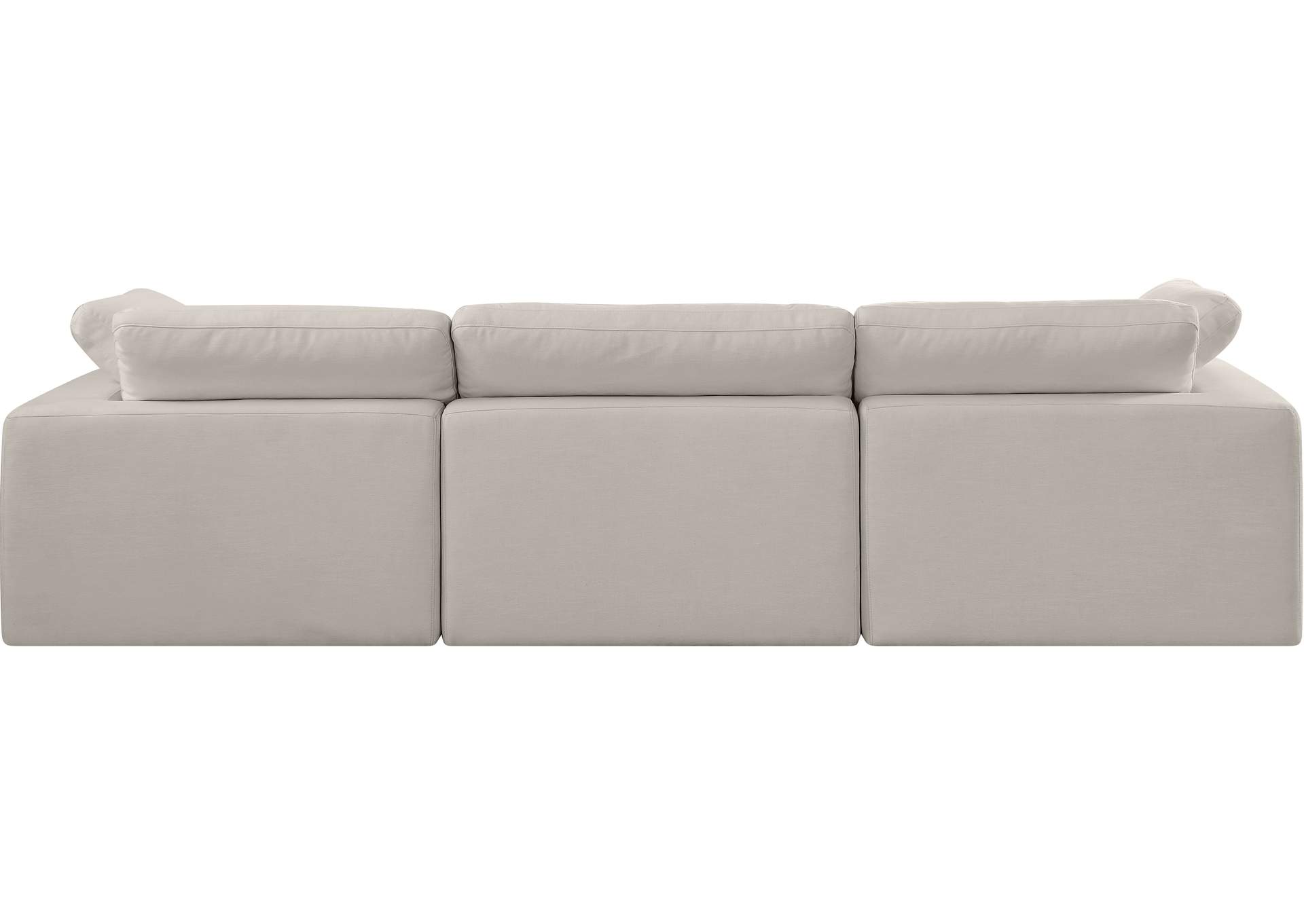 Comfy Beige Linen Textured Fabric Modular Sofa,Meridian Furniture