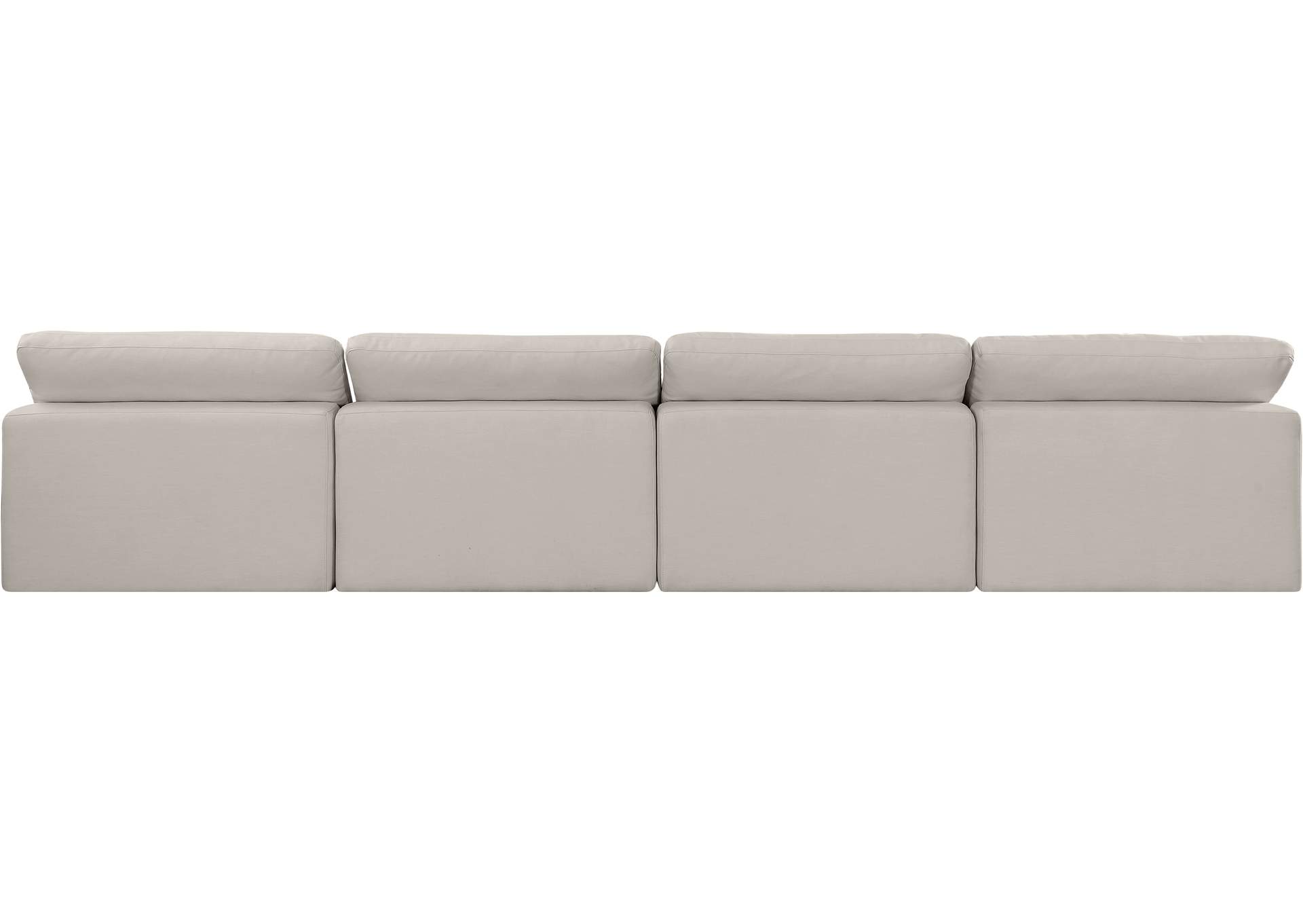 Comfy Beige Linen Textured Fabric Modular Sofa,Meridian Furniture