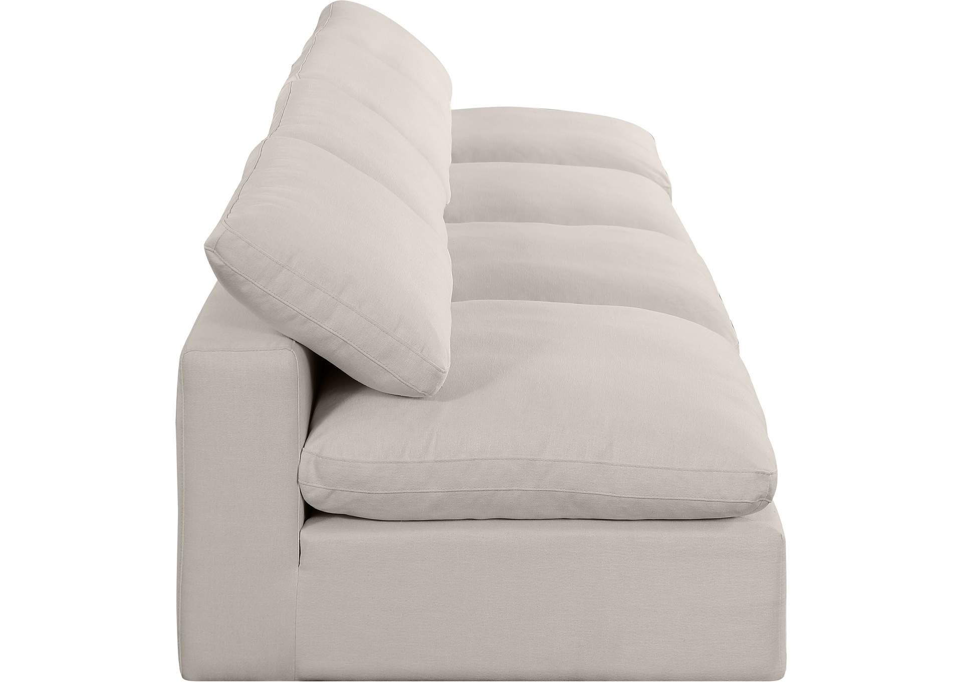 Comfy Beige Linen Textured Fabric Modular Sofa,Meridian Furniture