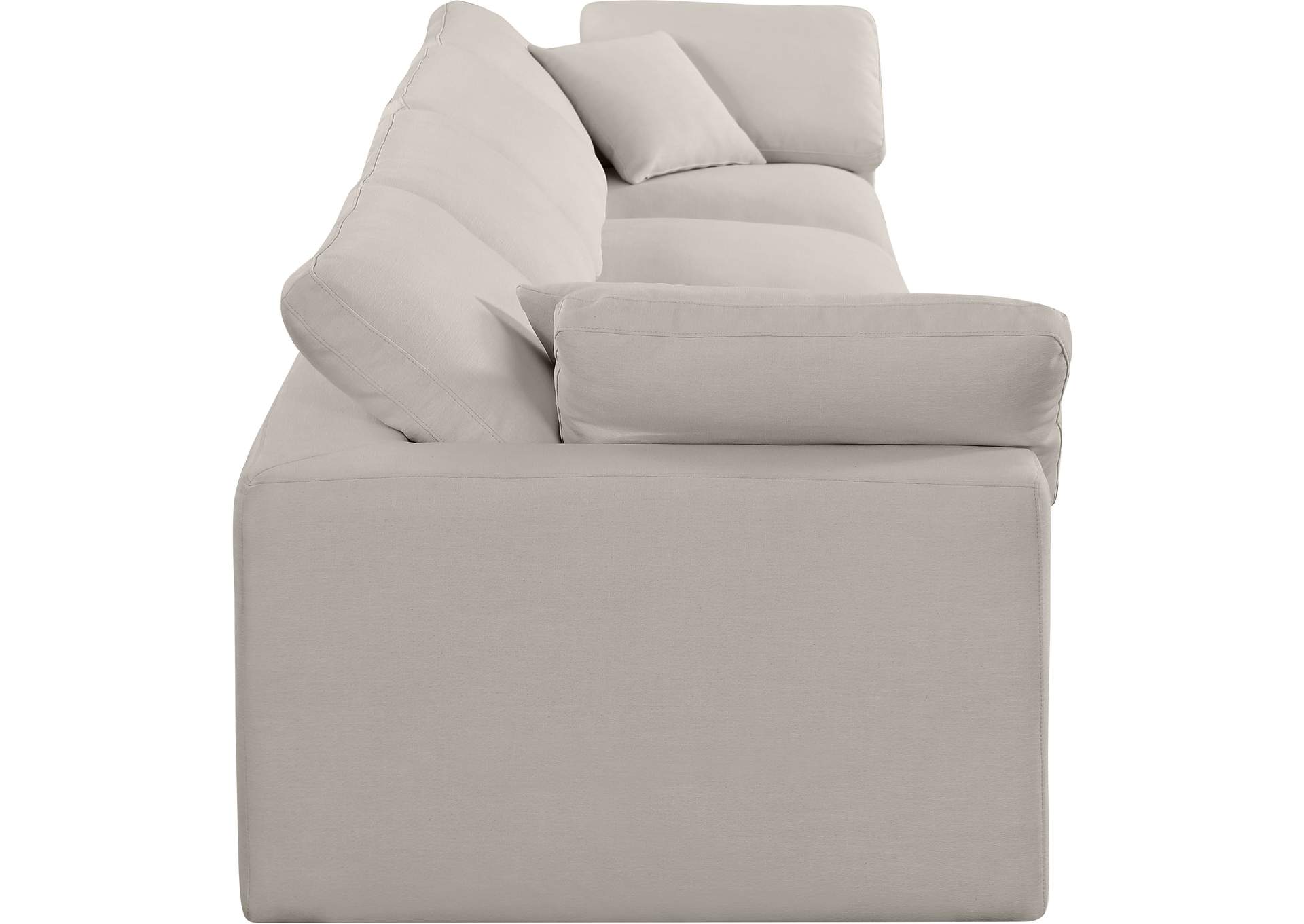 Comfy Beige Linen Textured Fabric Modular Sofa,Meridian Furniture