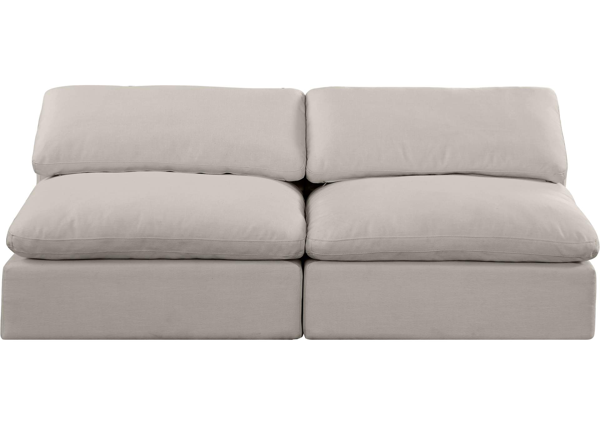 Comfy Beige Linen Textured Fabric Modular Sofa,Meridian Furniture