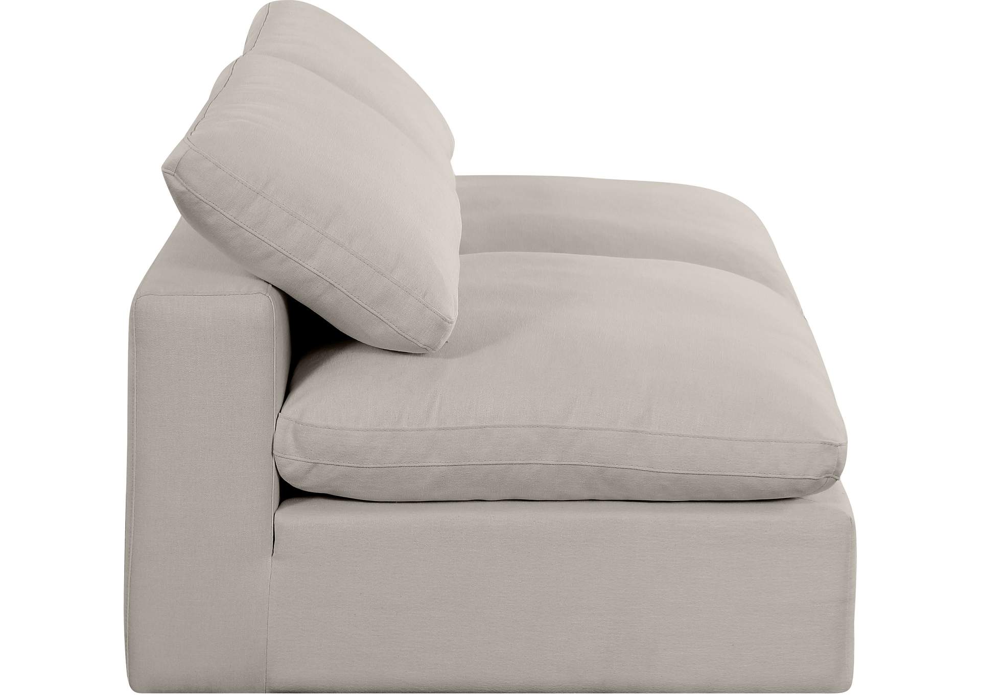 Comfy Beige Linen Textured Fabric Modular Sofa,Meridian Furniture