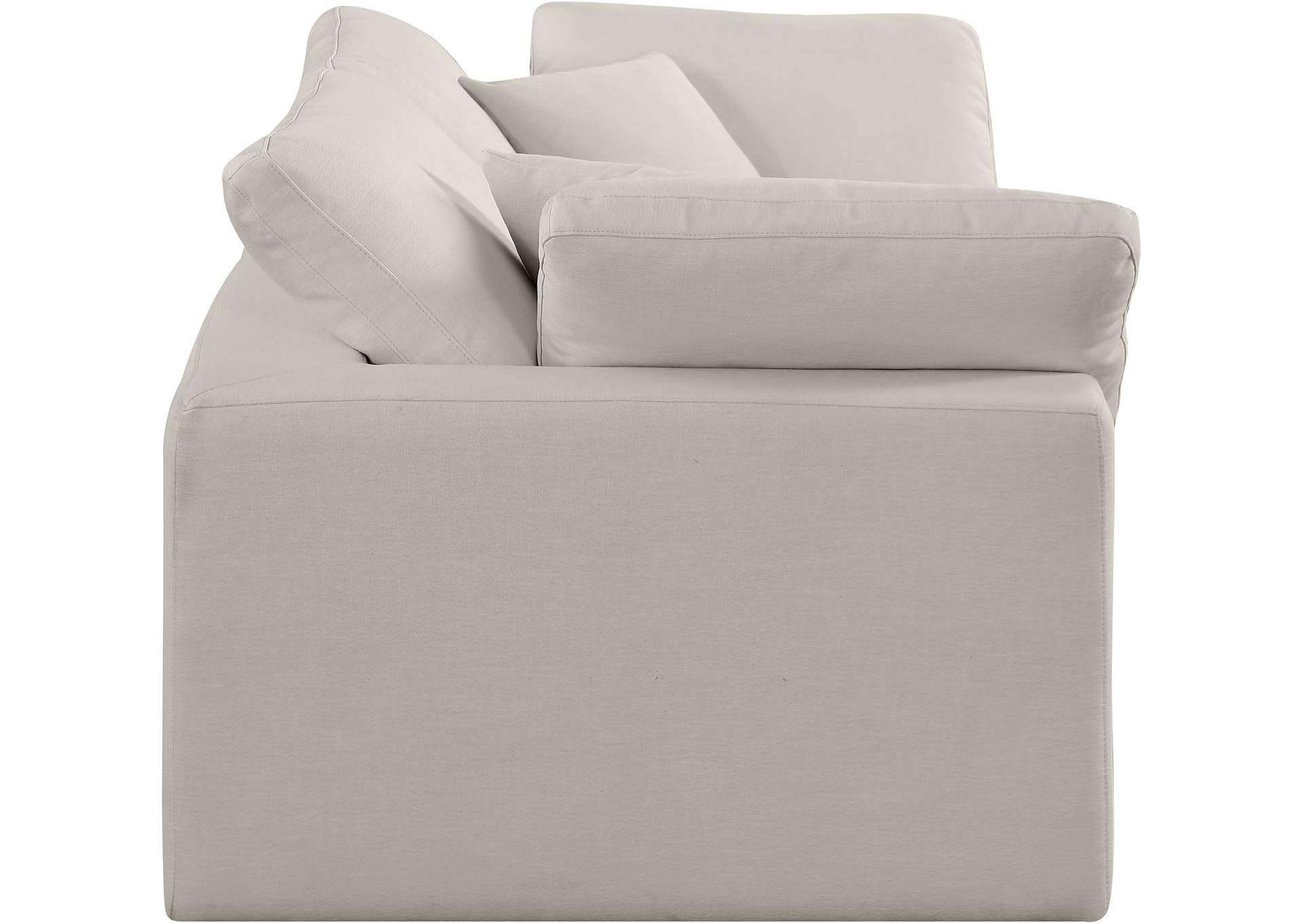 Comfy Beige Linen Textured Fabric Modular Sofa,Meridian Furniture