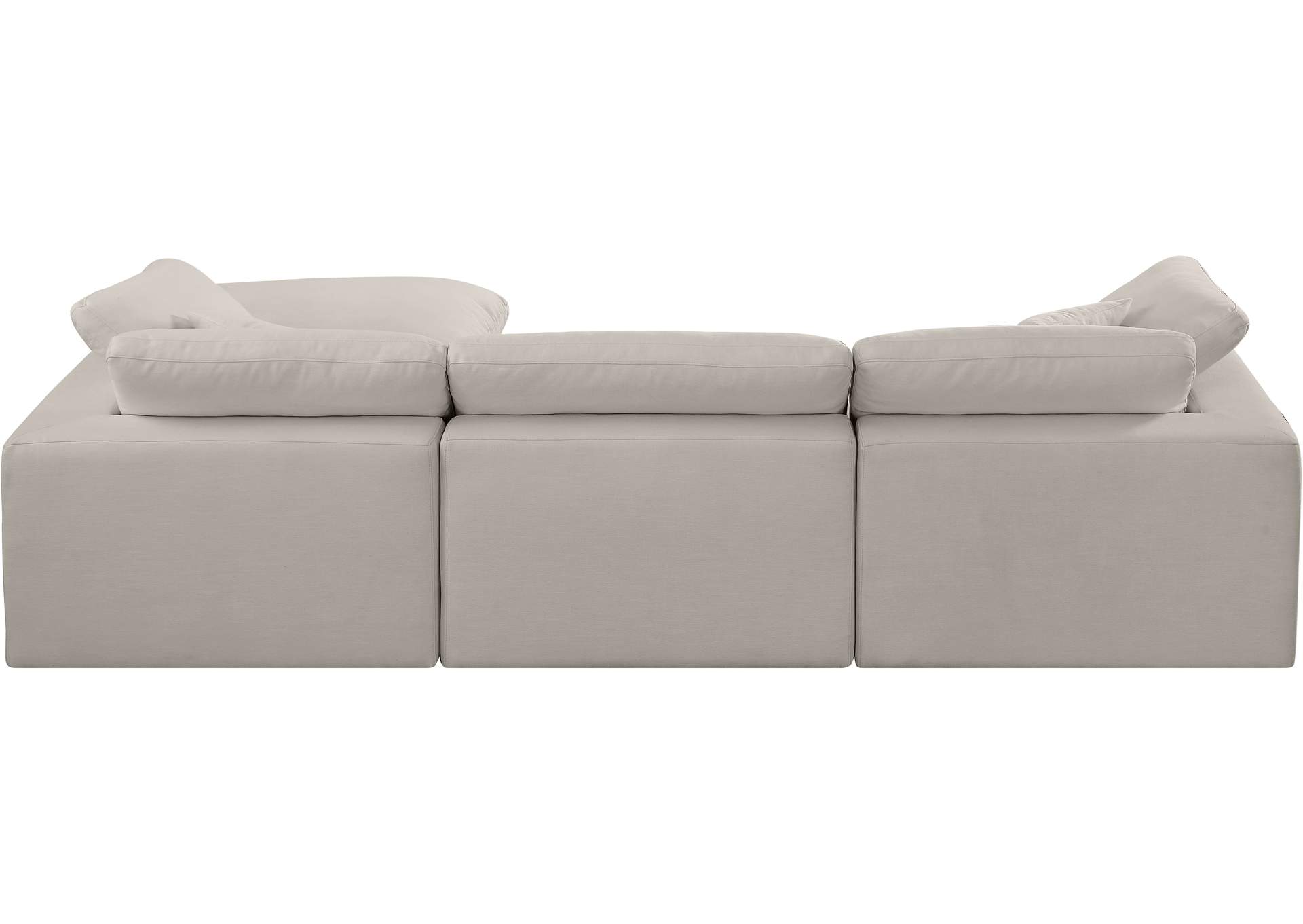 Comfy Beige Linen Textured Fabric Modular Sectional,Meridian Furniture