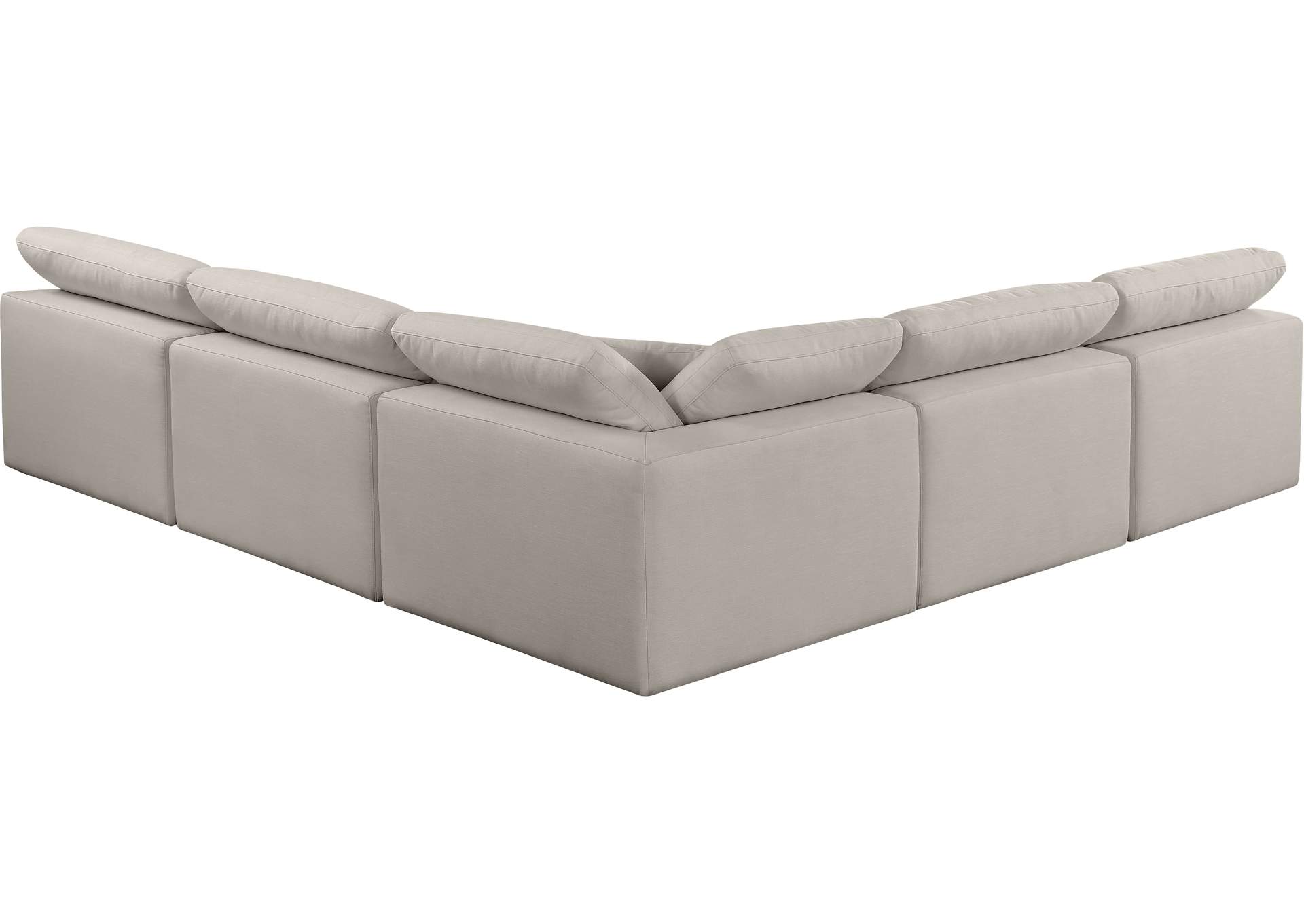 Comfy Beige Linen Textured Fabric Modular Sectional,Meridian Furniture