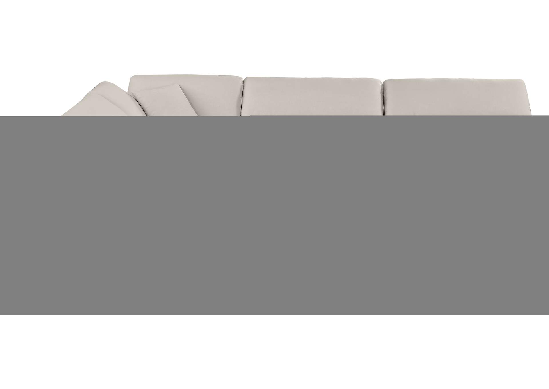 Comfy Beige Linen Textured Fabric Modular Sectional,Meridian Furniture