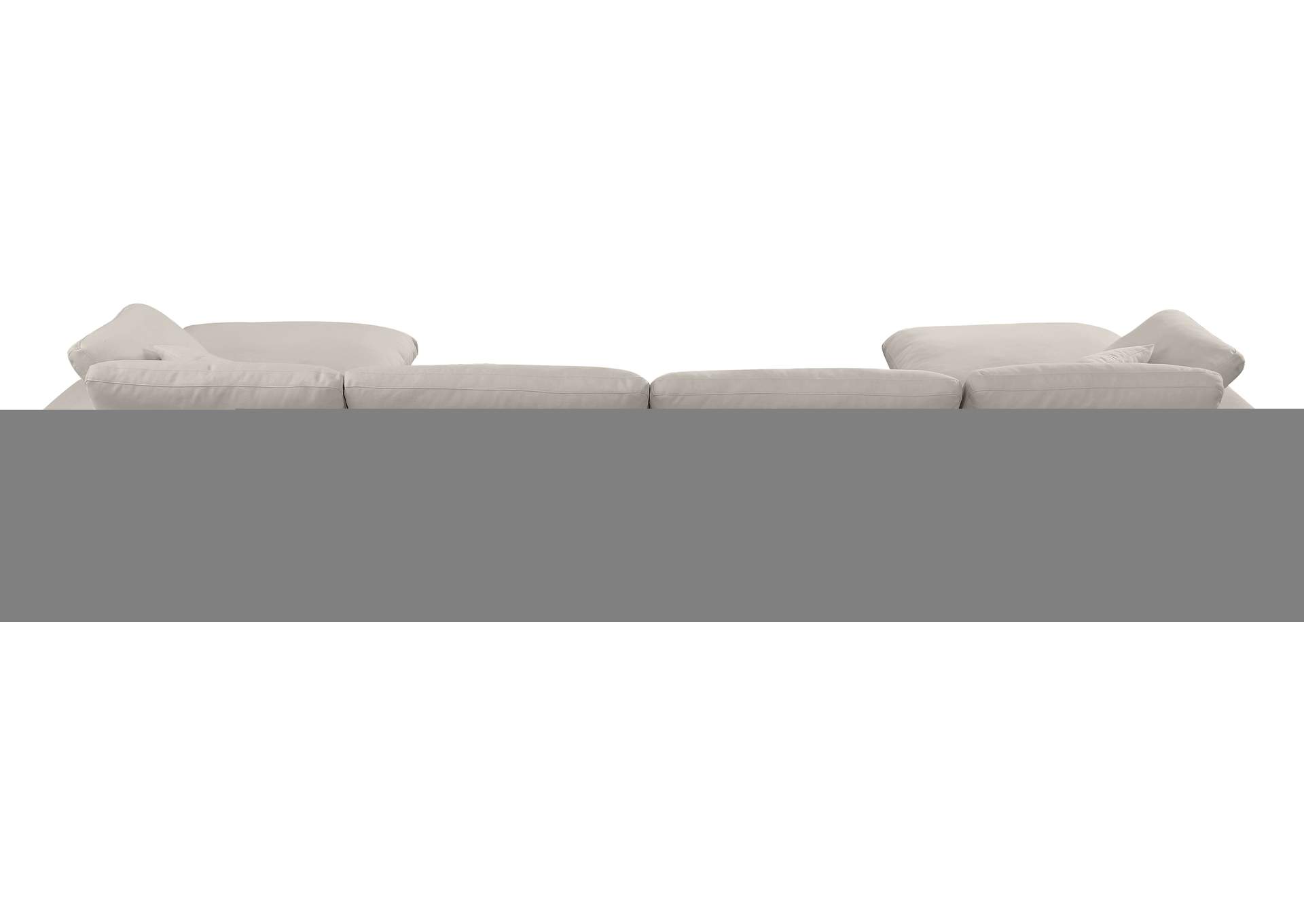 Comfy Beige Linen Textured Fabric Modular Sectional,Meridian Furniture