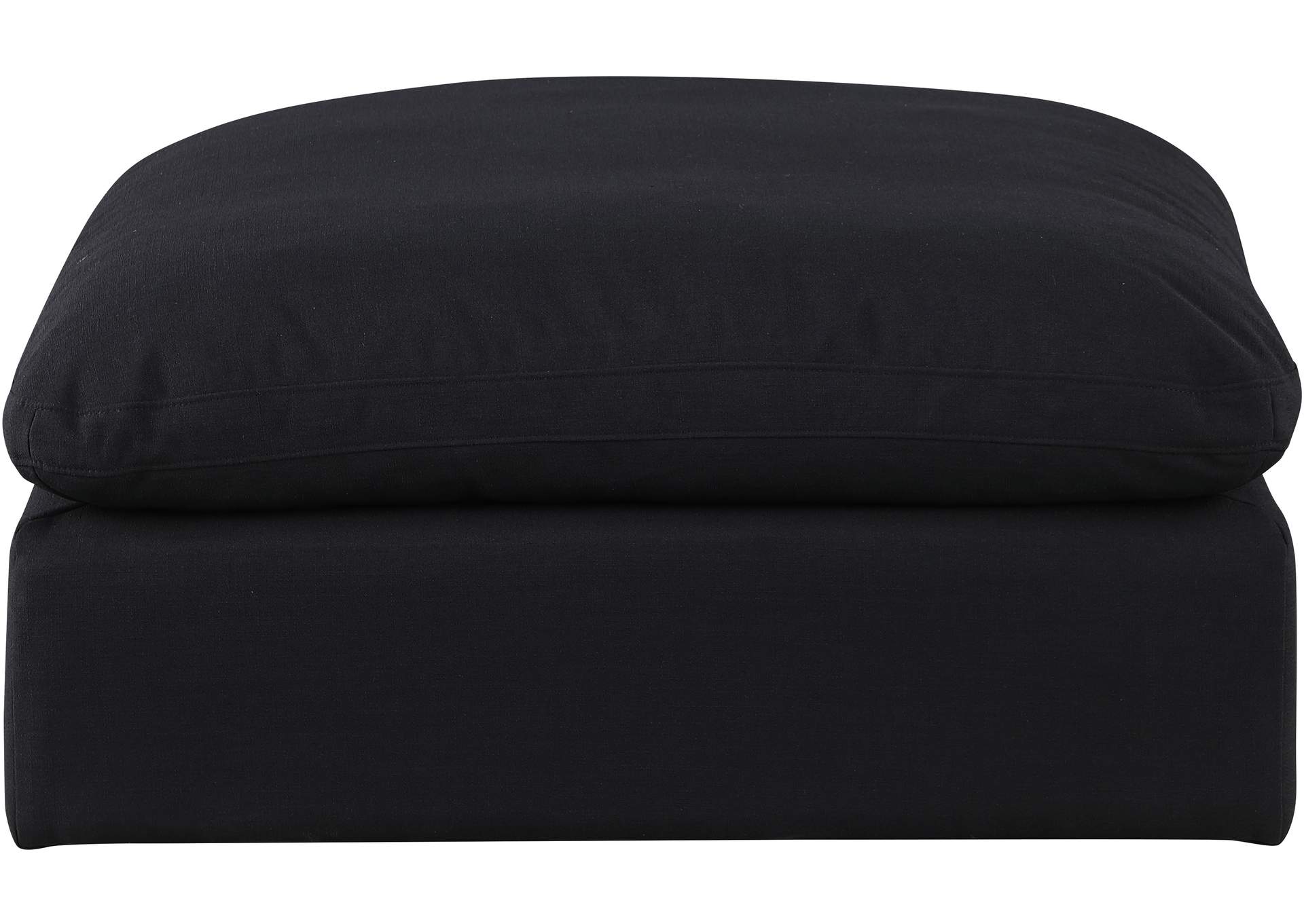 Comfy Black Linen Textured Fabric Modular Ottoman,Meridian Furniture