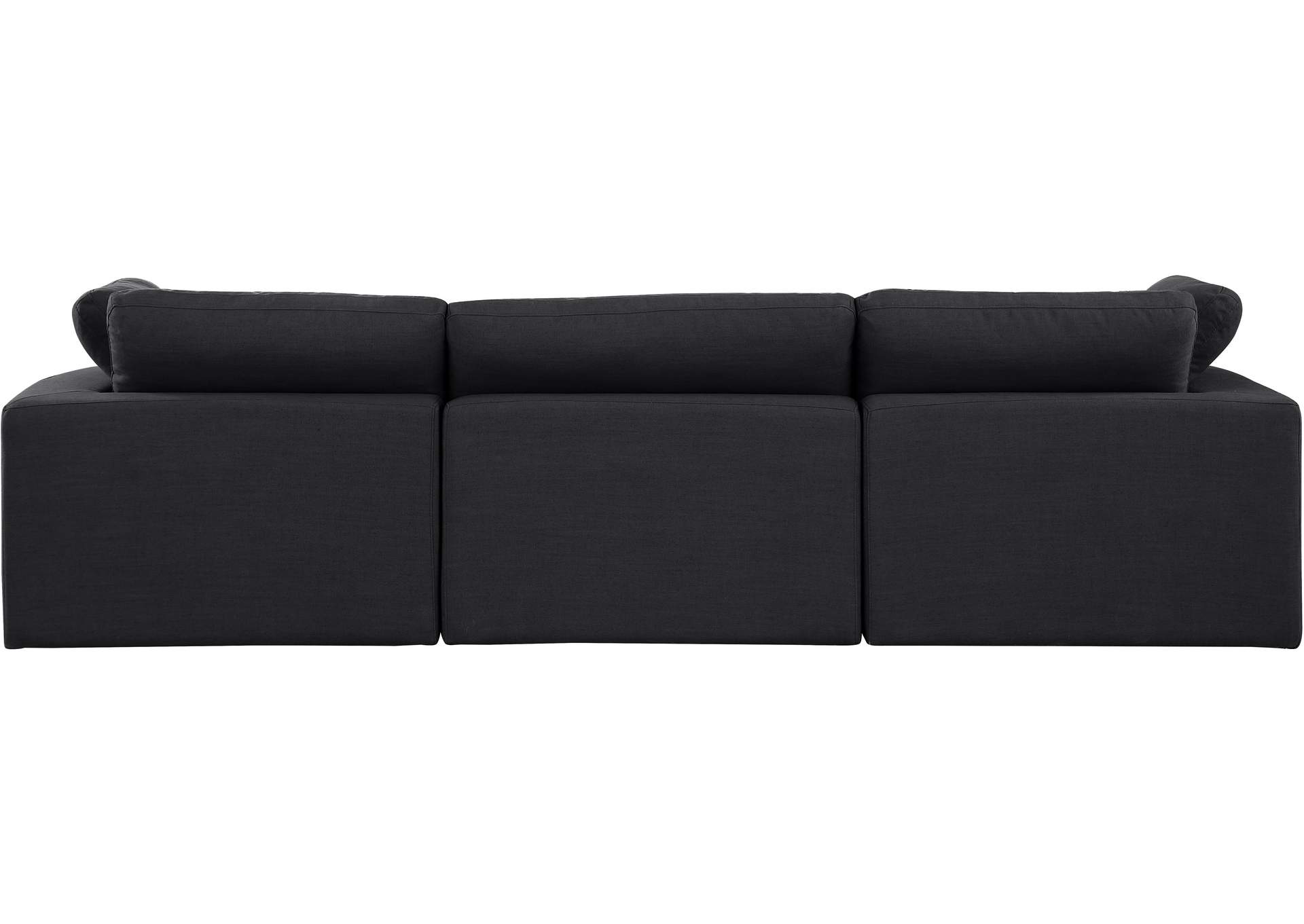 Comfy Black Linen Textured Fabric Modular Sofa,Meridian Furniture