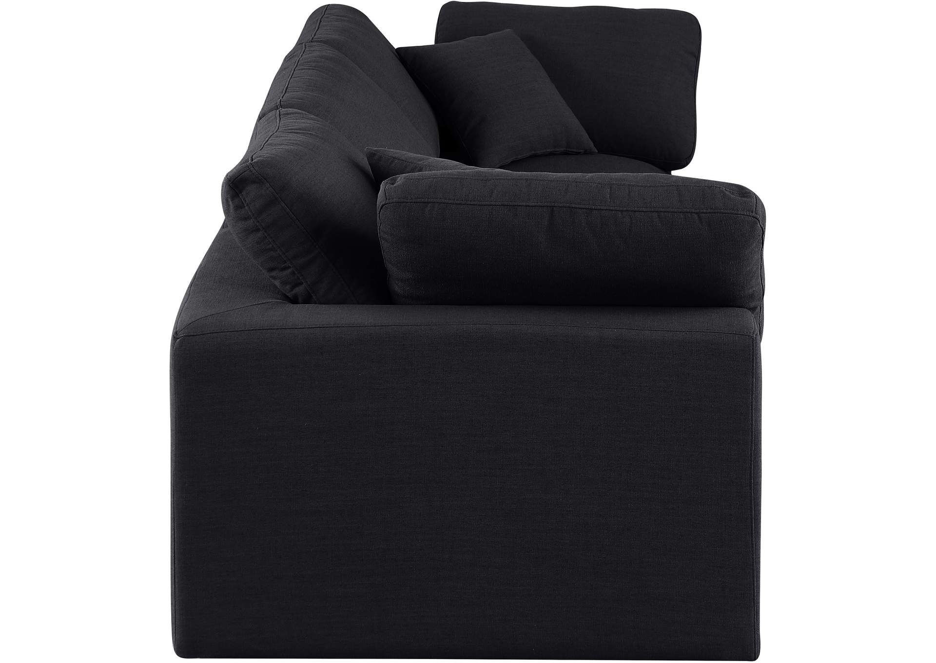 Comfy Black Linen Textured Fabric Modular Sofa,Meridian Furniture