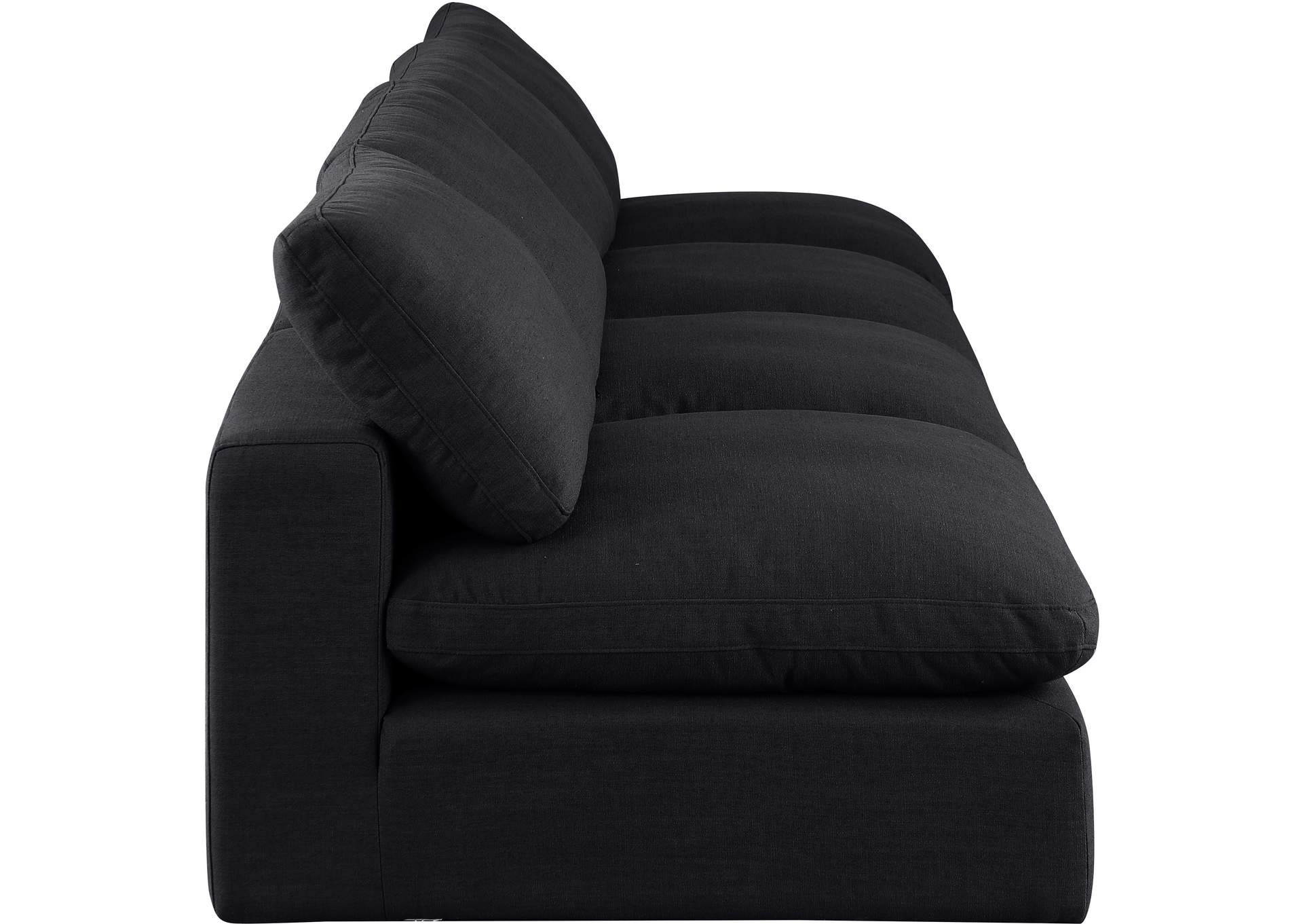 Comfy Black Linen Textured Fabric Modular Sofa,Meridian Furniture