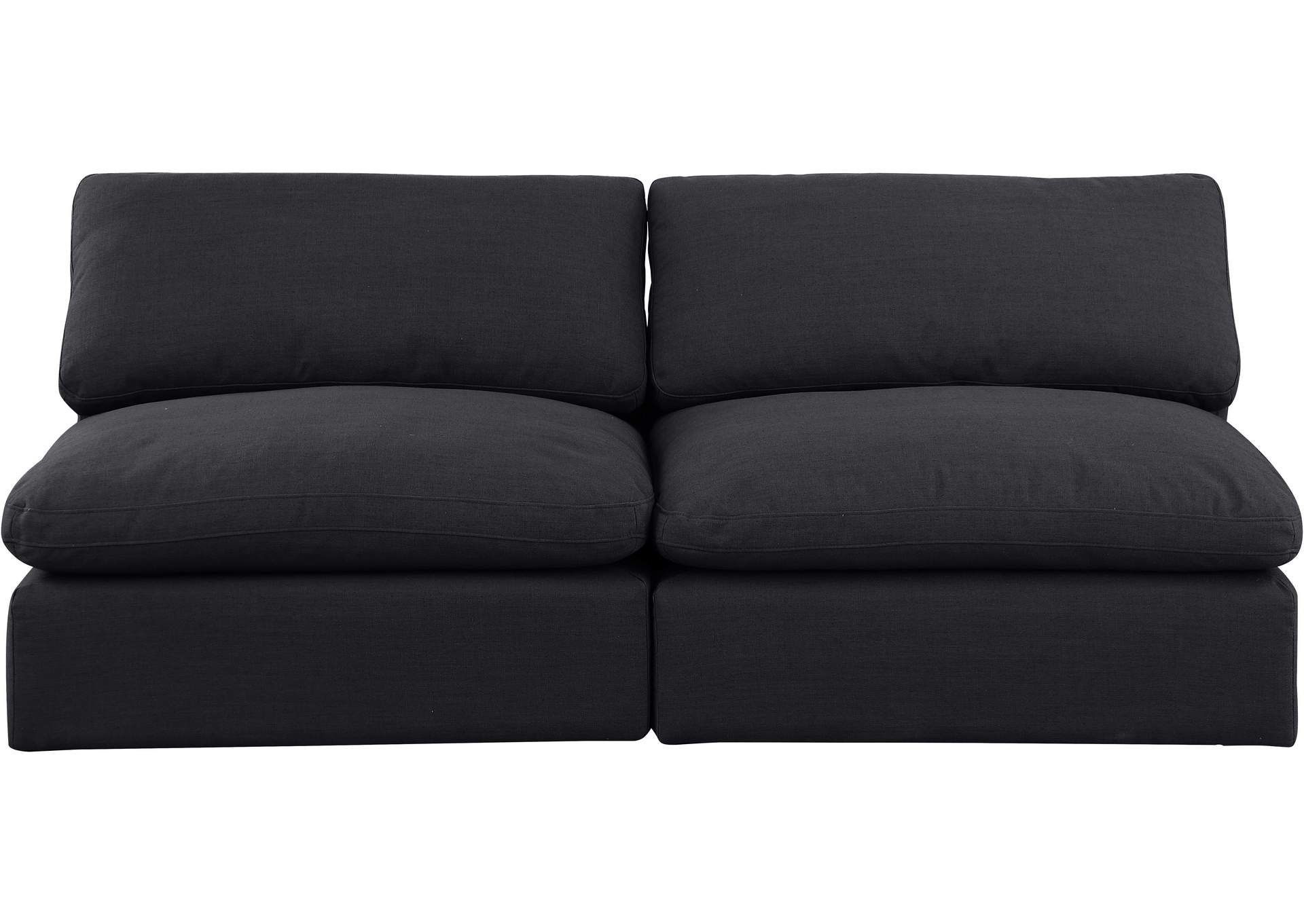 Comfy Black Linen Textured Fabric Modular Sofa,Meridian Furniture