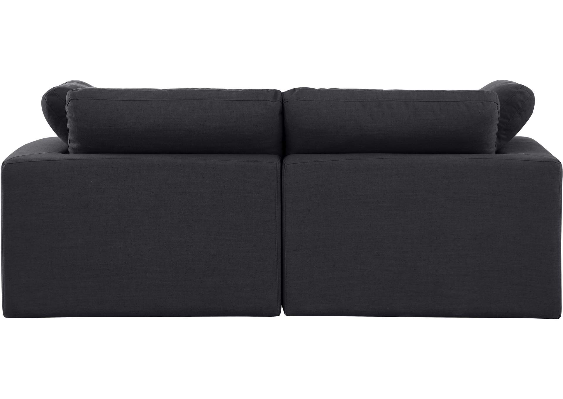 Comfy Black Linen Textured Fabric Modular Sofa,Meridian Furniture