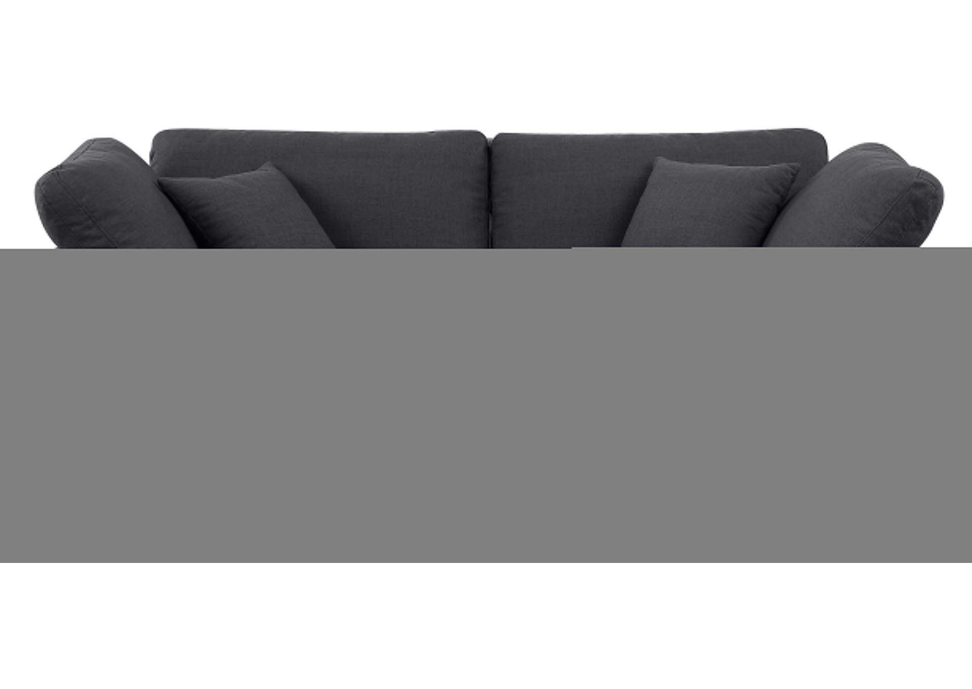 Comfy Black Linen Textured Fabric Modular Sofa,Meridian Furniture