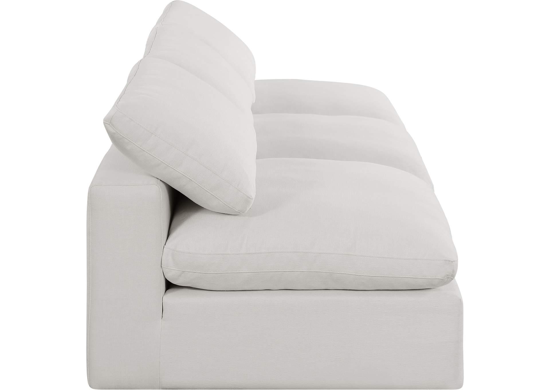 Comfy Cream Linen Textured Fabric Modular Sofa,Meridian Furniture