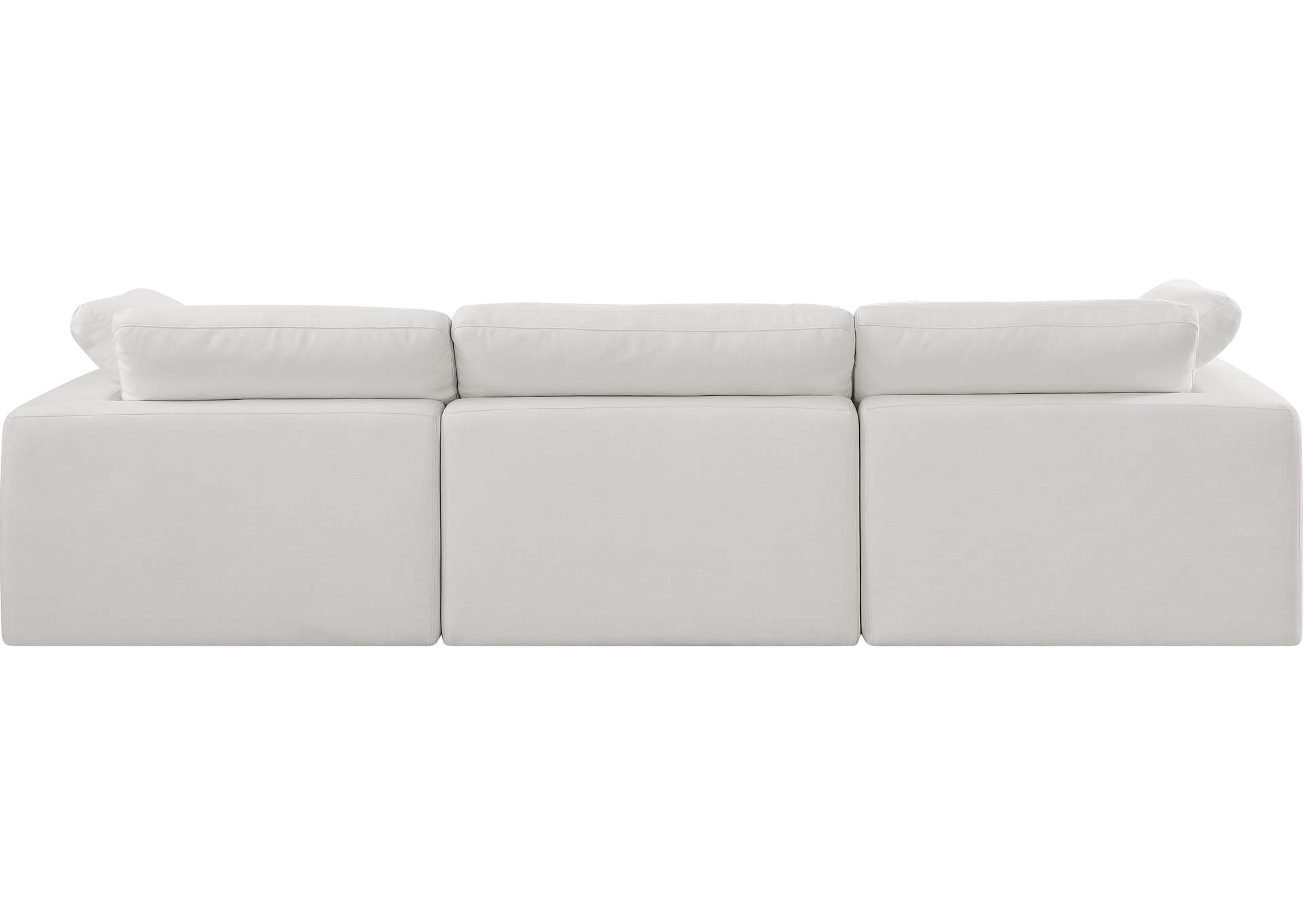 Comfy Cream Linen Textured Fabric Modular Sofa,Meridian Furniture