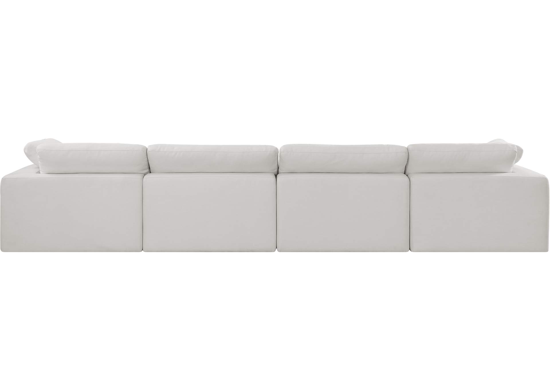 Comfy Cream Linen Textured Fabric Modular Sofa,Meridian Furniture