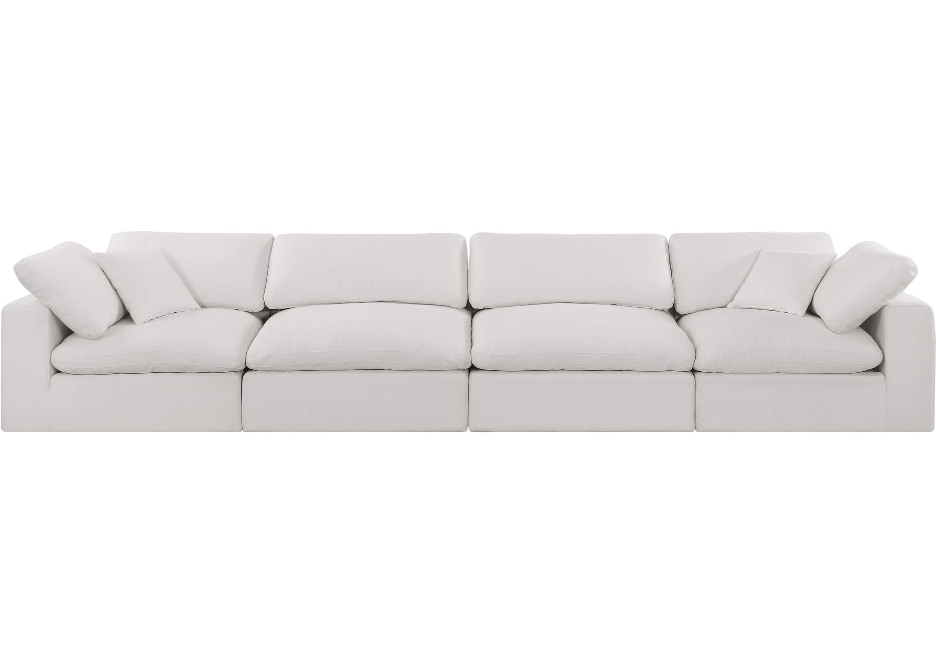 Comfy Cream Linen Textured Fabric Modular Sofa,Meridian Furniture