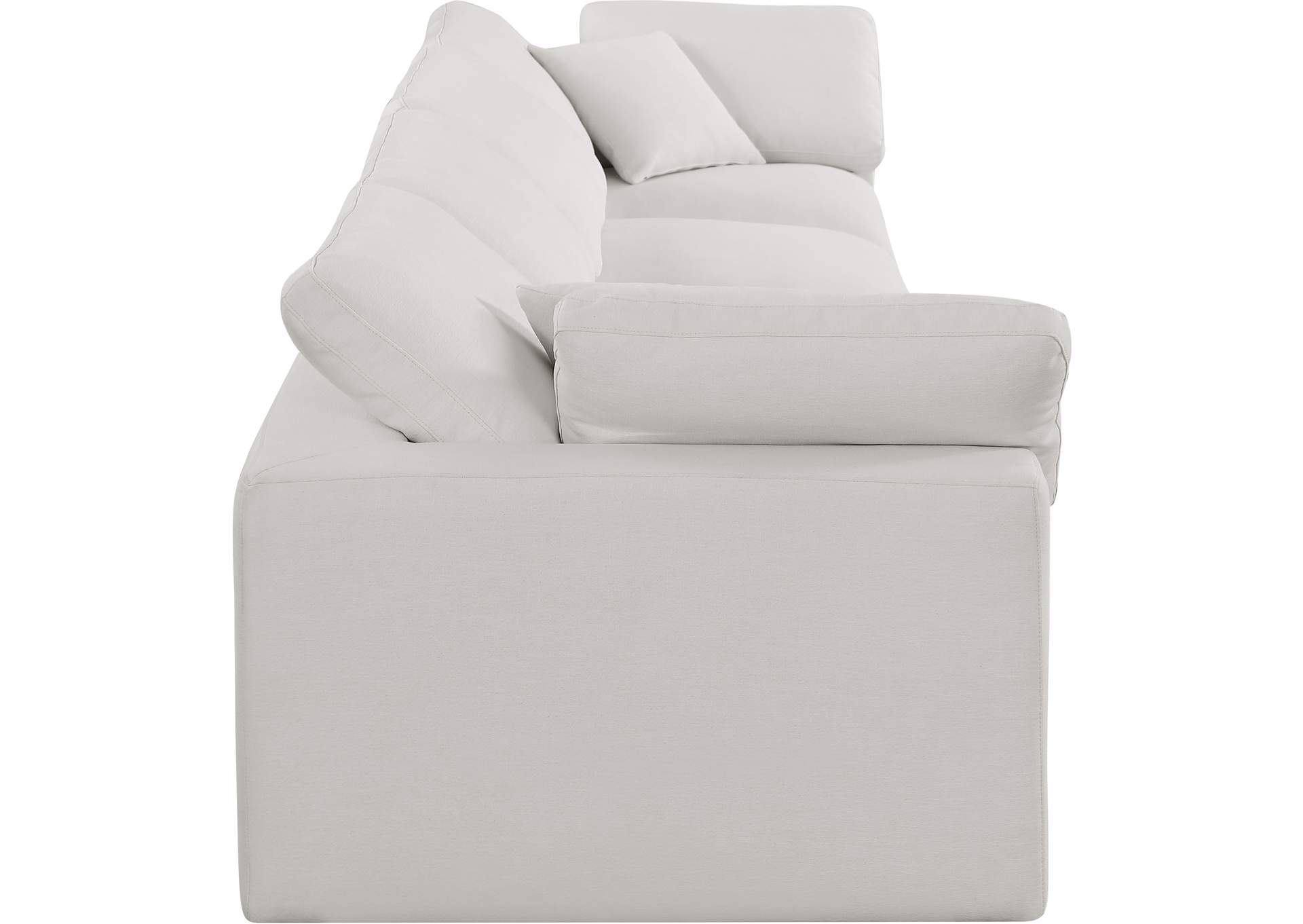 Comfy Cream Linen Textured Fabric Modular Sofa,Meridian Furniture