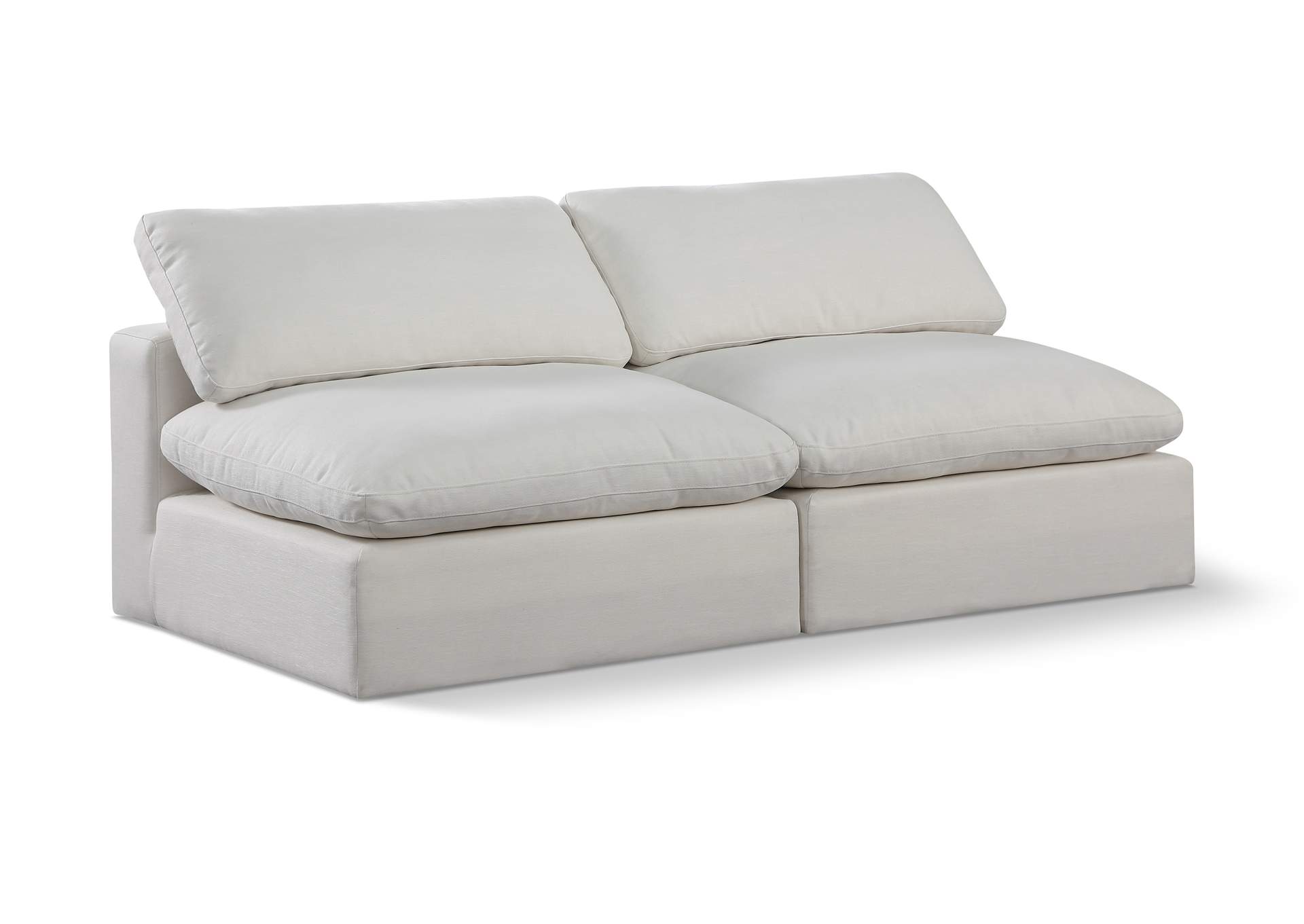 Comfy Cream Linen Textured Fabric Modular Sofa,Meridian Furniture