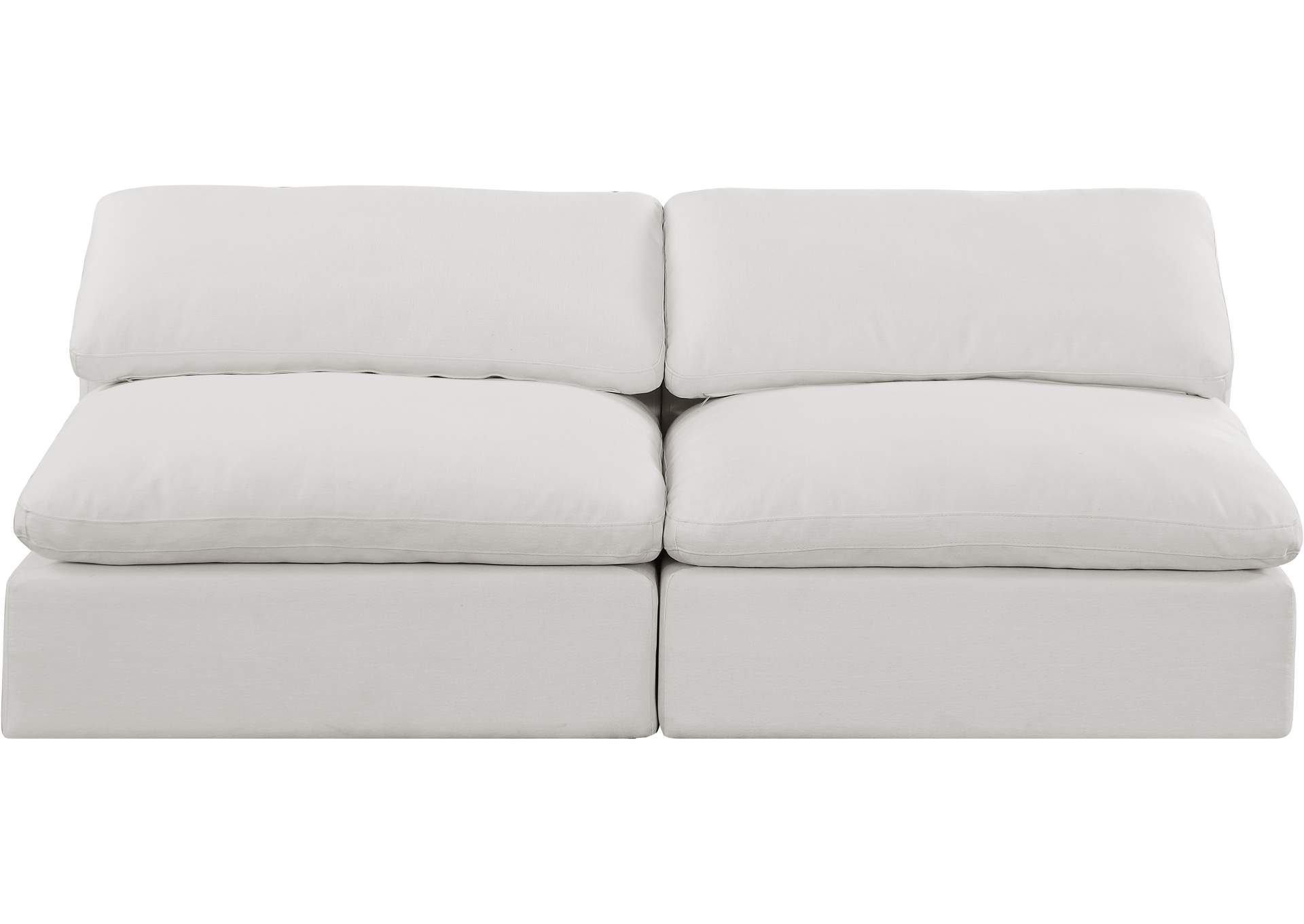 Comfy Cream Linen Textured Fabric Modular Sofa,Meridian Furniture