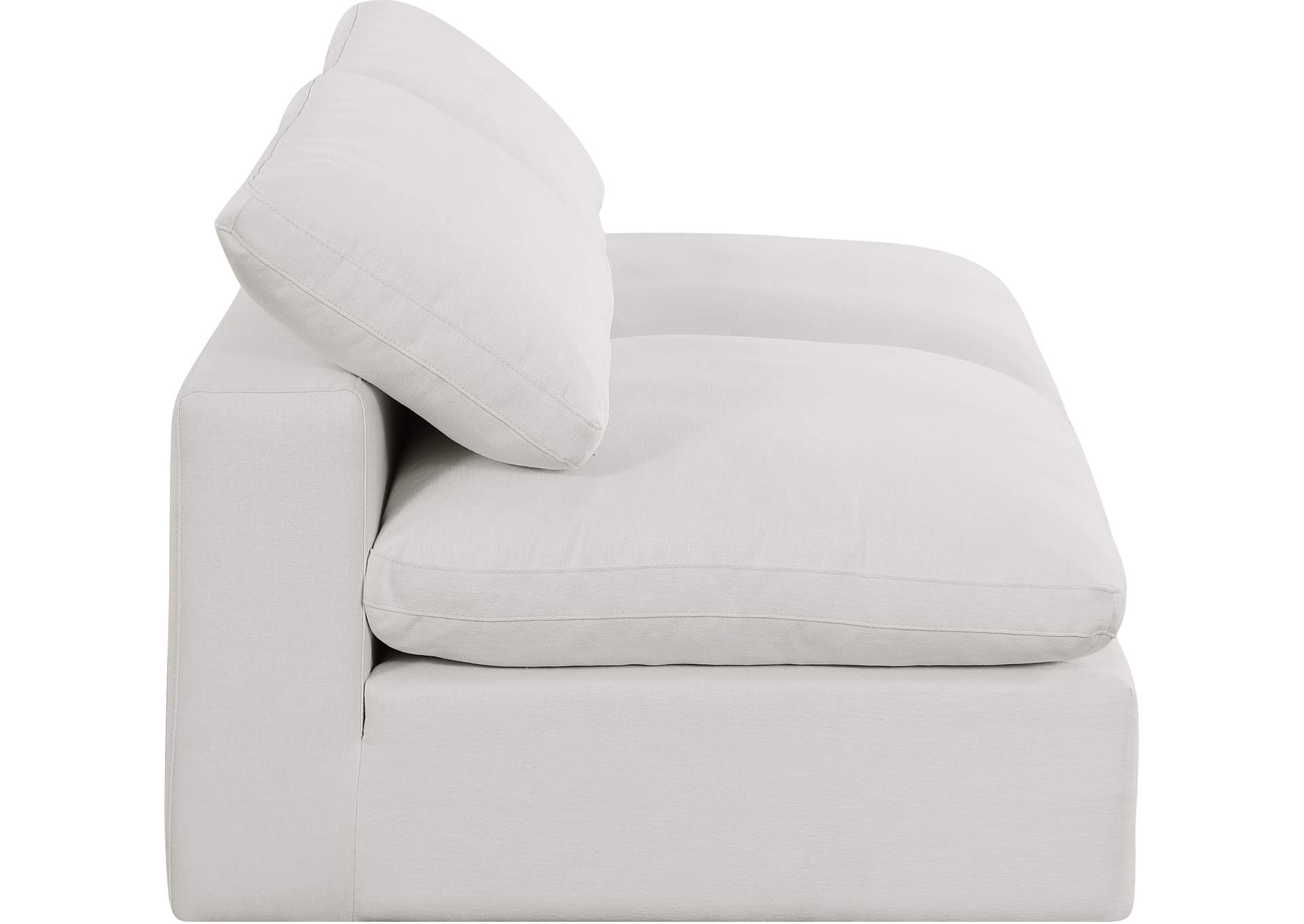 Comfy Cream Linen Textured Fabric Modular Sofa,Meridian Furniture