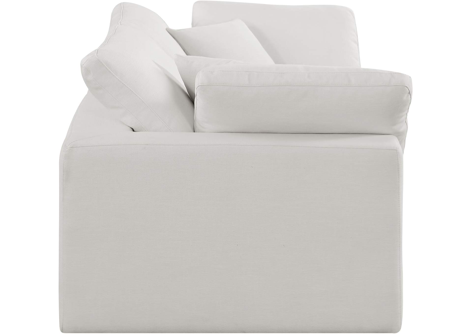 Comfy Cream Linen Textured Fabric Modular Sofa,Meridian Furniture