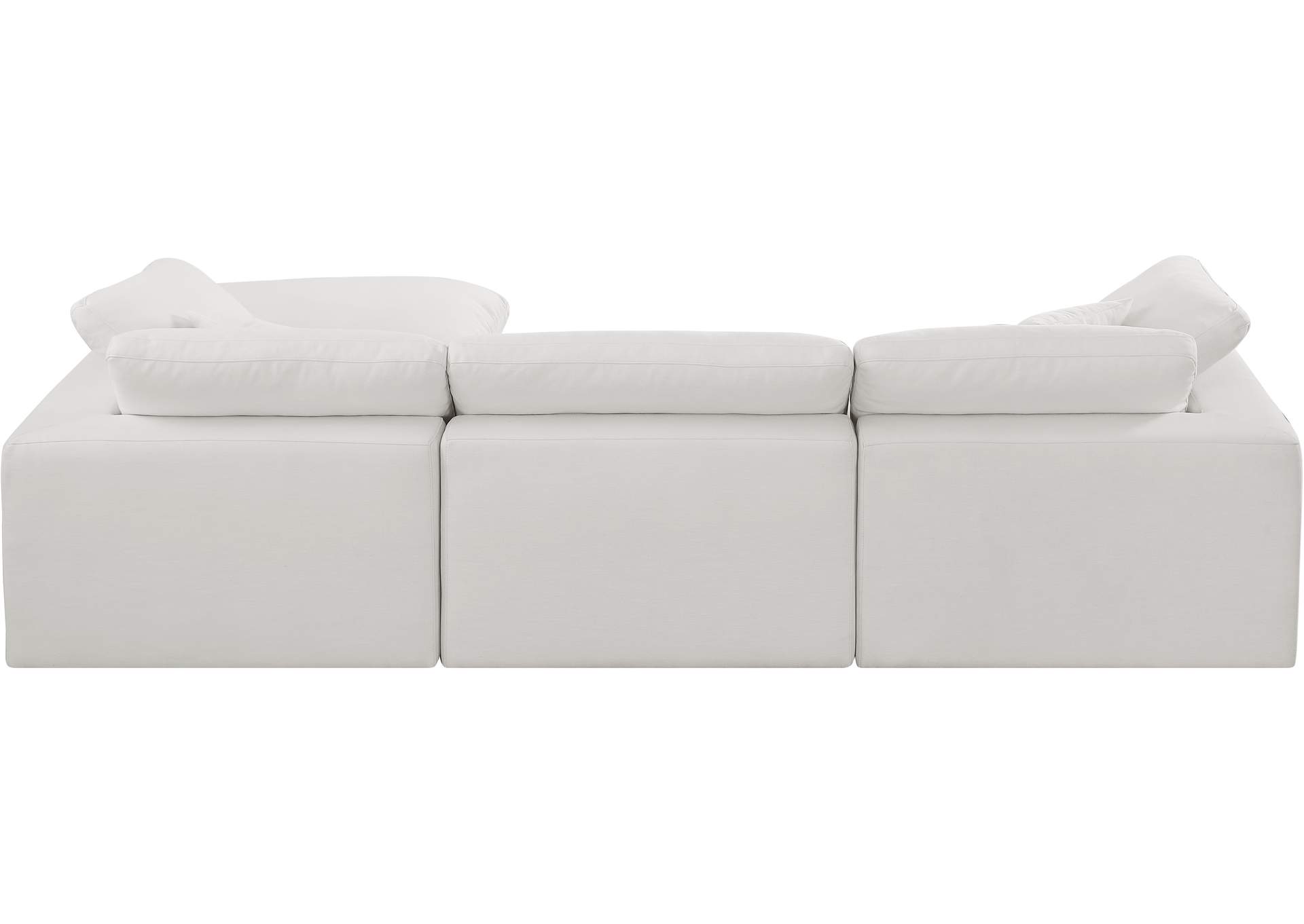Comfy Cream Linen Textured Fabric Modular Sectional,Meridian Furniture