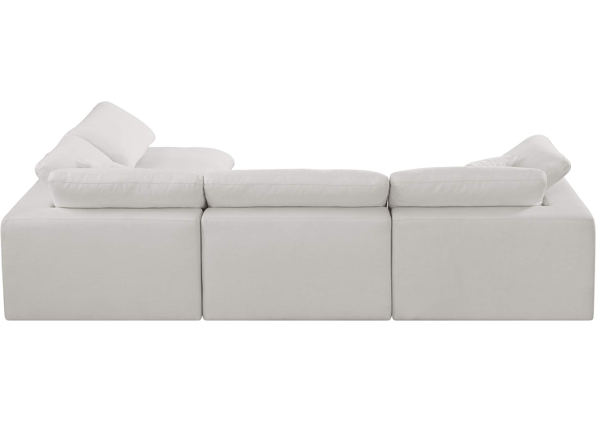 Comfy Cream Linen Textured Fabric Modular Sectional,Meridian Furniture