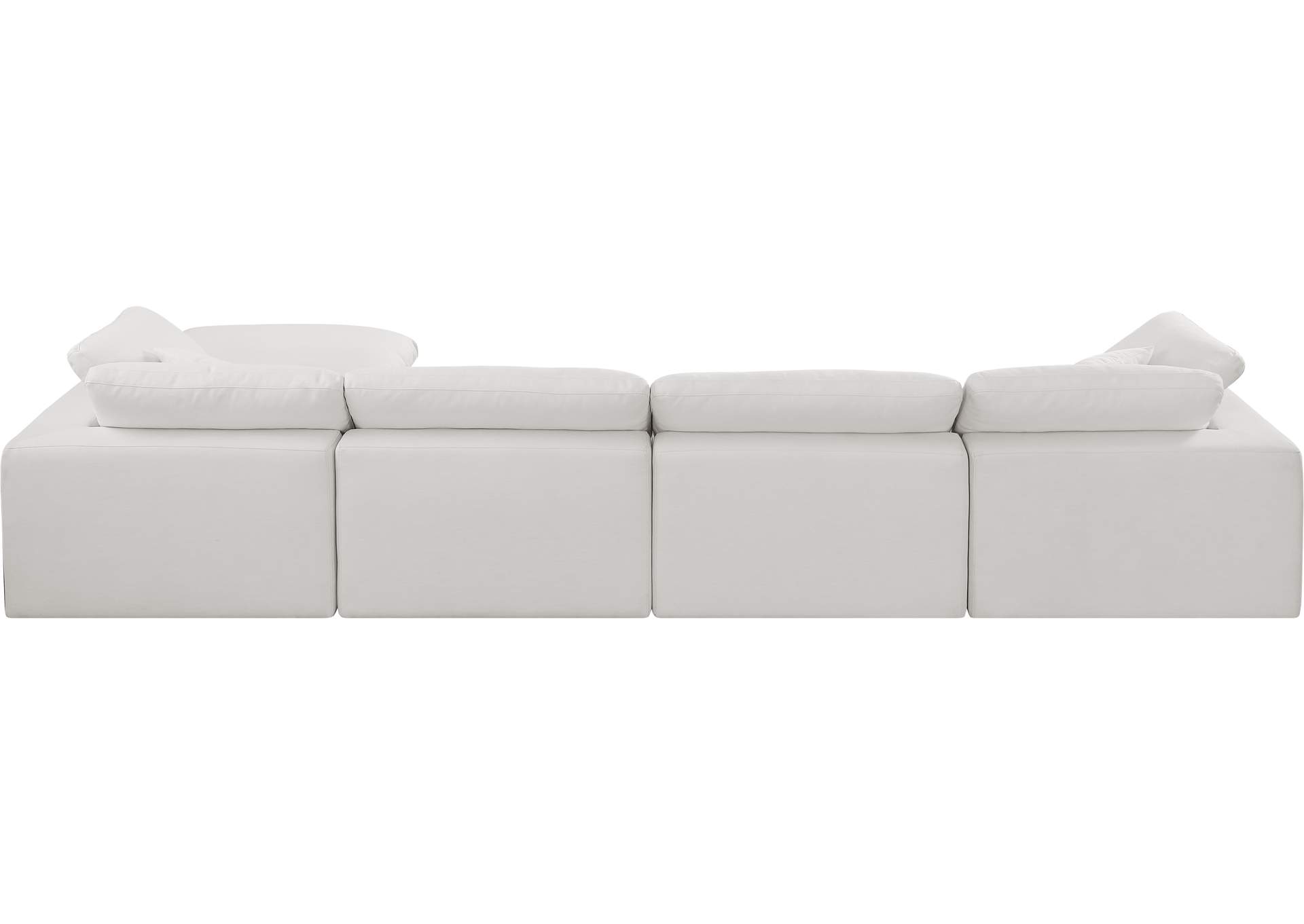 Comfy Cream Linen Textured Fabric Modular Sectional,Meridian Furniture